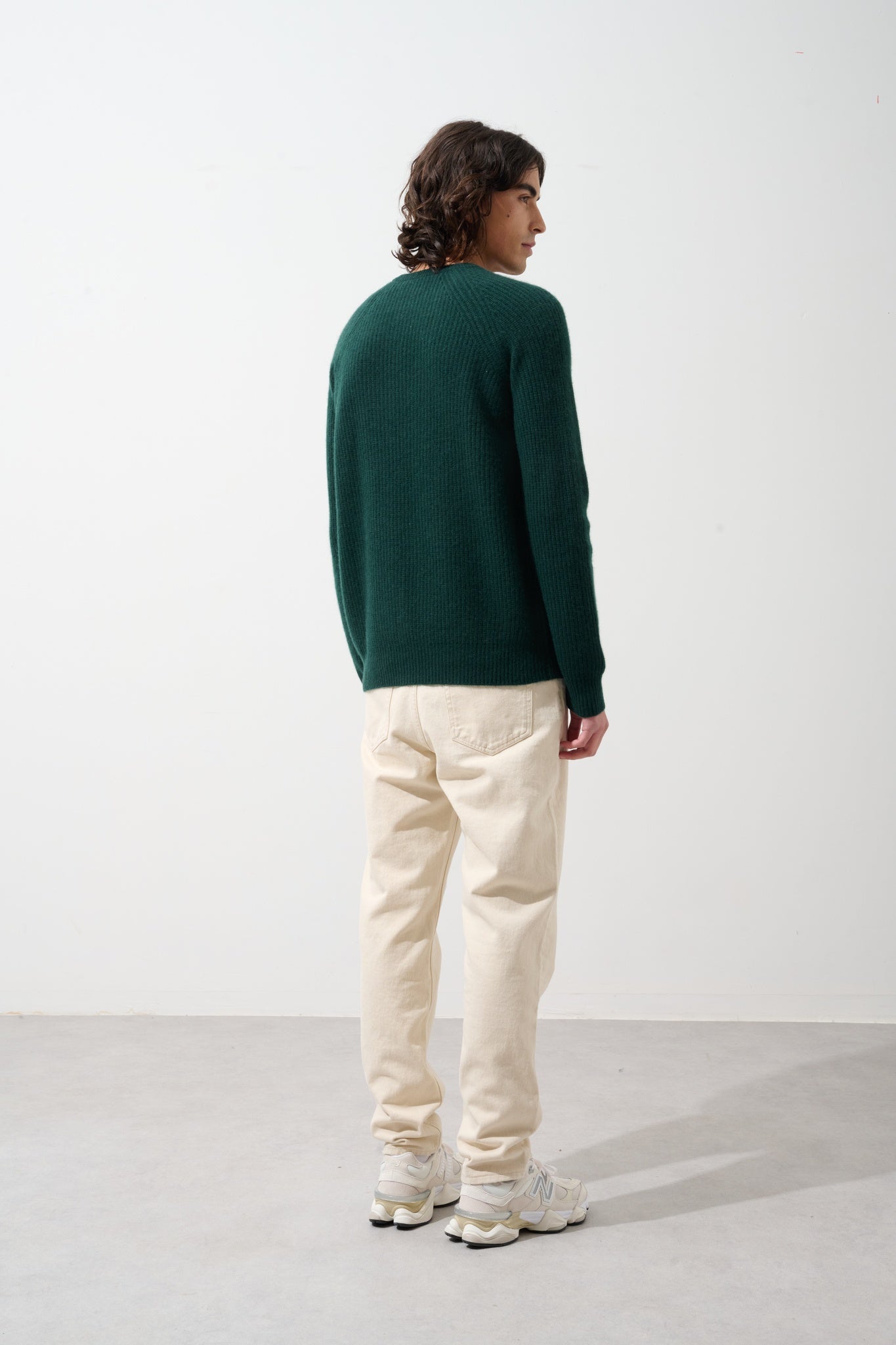 CABANES Pullover mit Rundhalsausschnitt 4 Fäden Zypresse 100% Kaschmir