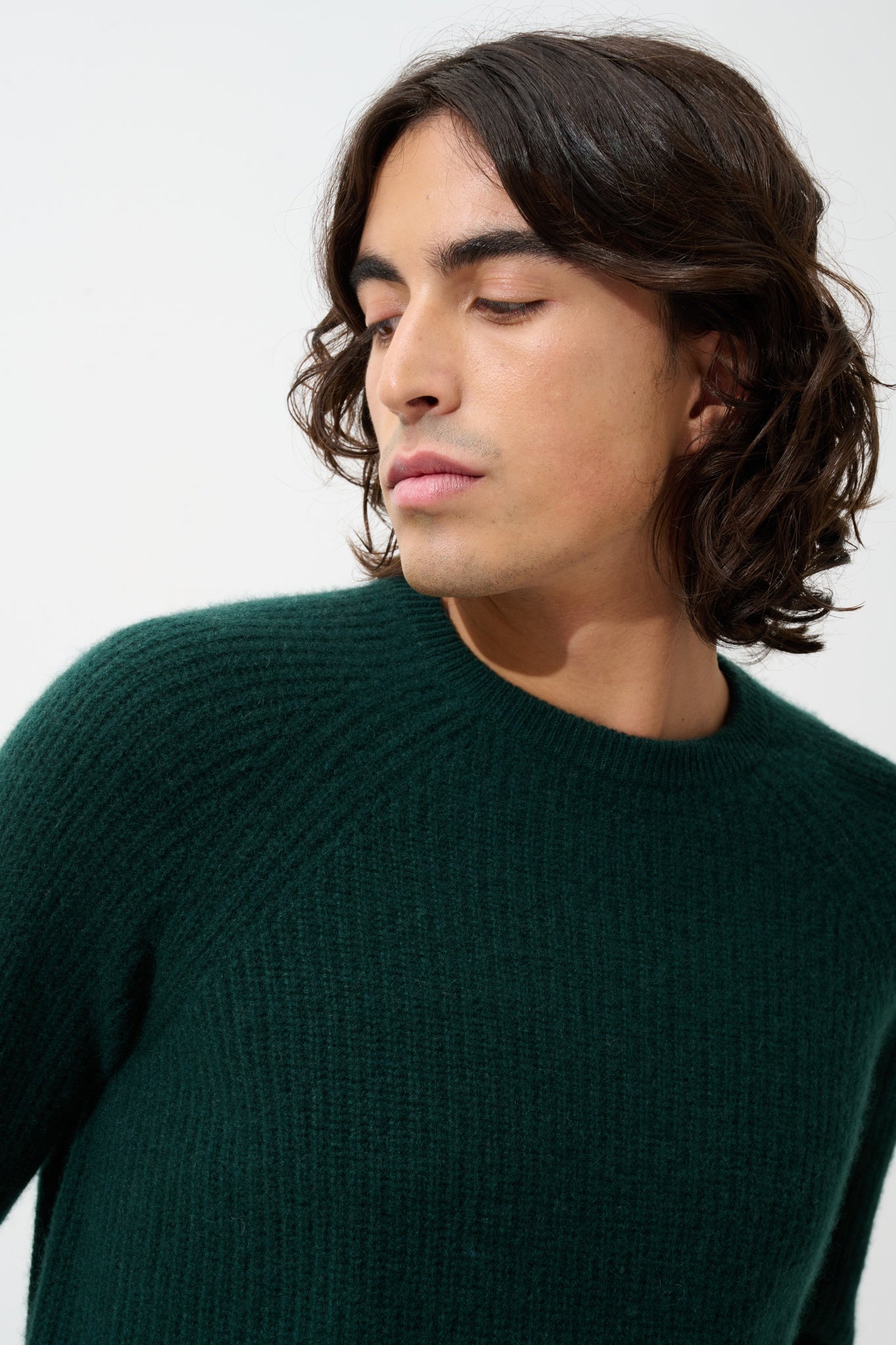 CABANES Pullover mit Rundhalsausschnitt 4 Fäden Zypresse 100% Kaschmir