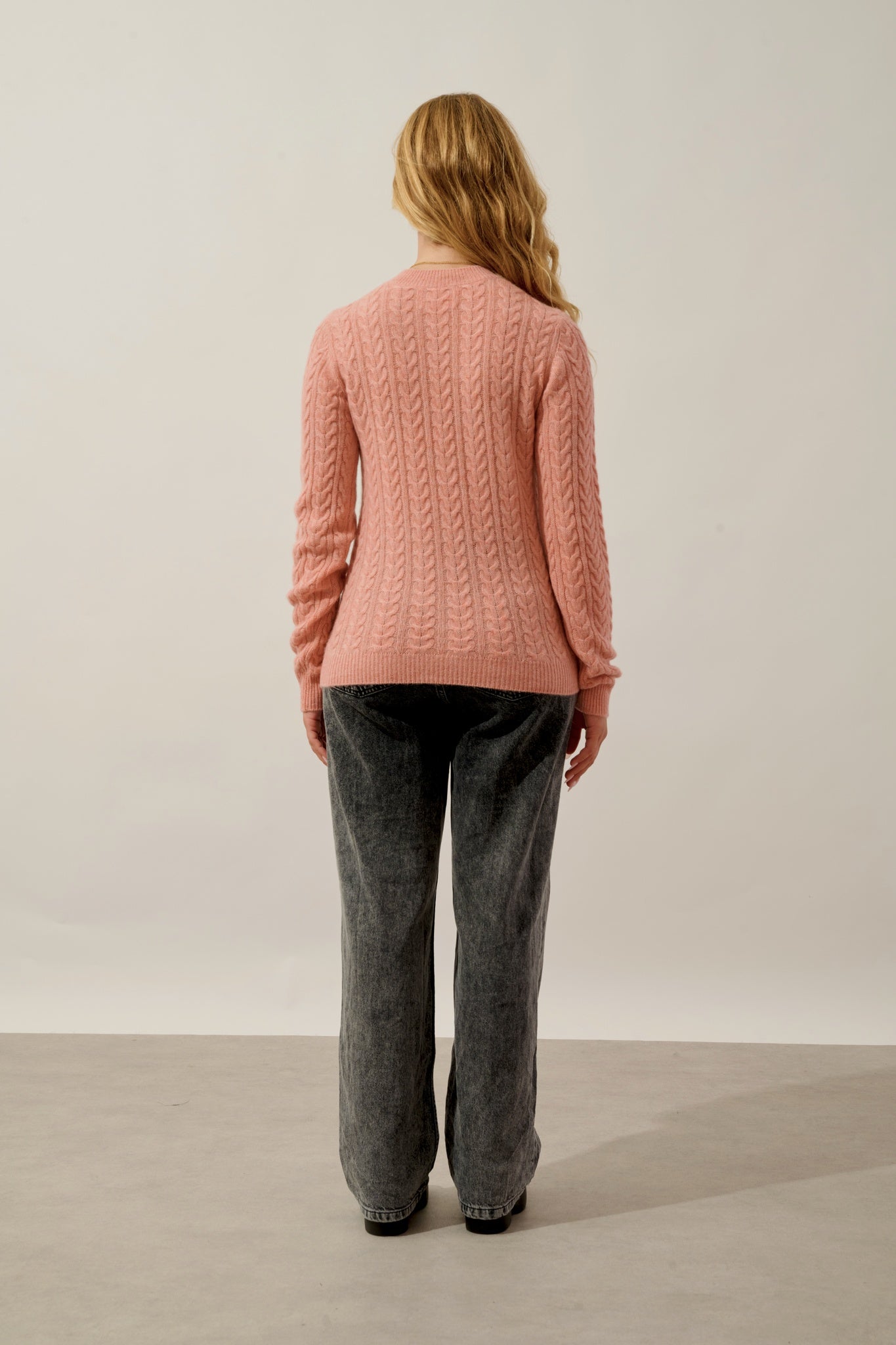 CAELITH pull col rond 4 fils corail chiné 100% cachemire