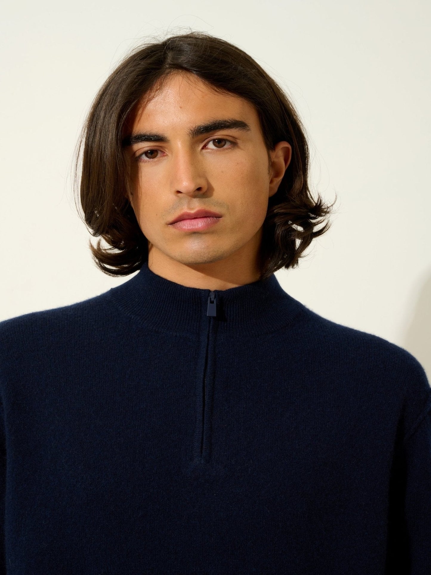 CANDICE navy trucker sweater 100% cashmere