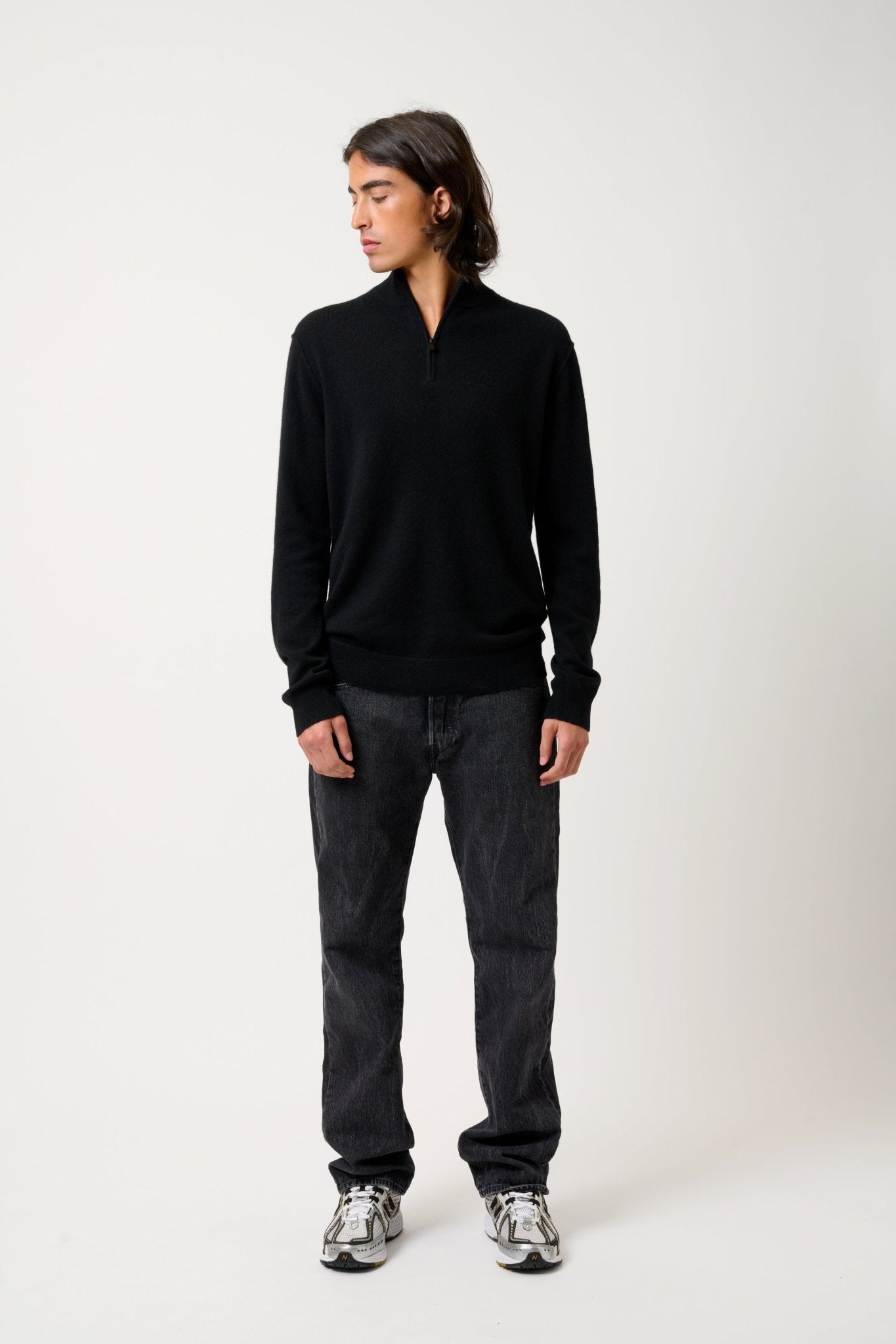 CANDICE Trucker Pullover schwarz 100% Kaschmir