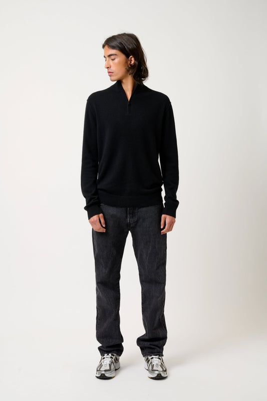 CANDICE Trucker Pullover schwarz 100% Kaschmir