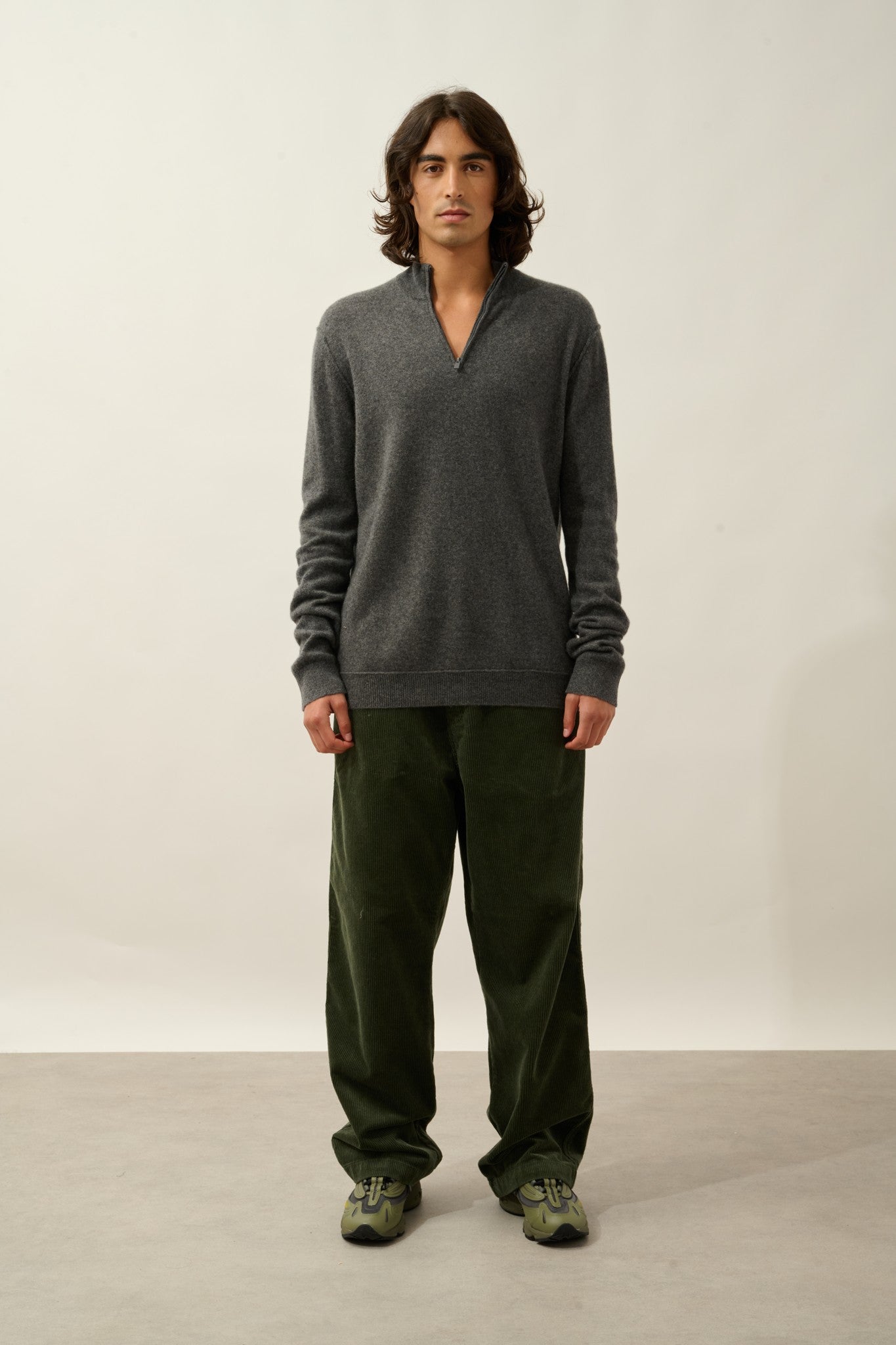 candice pull camionneur anthracite chiné 100% cachemire