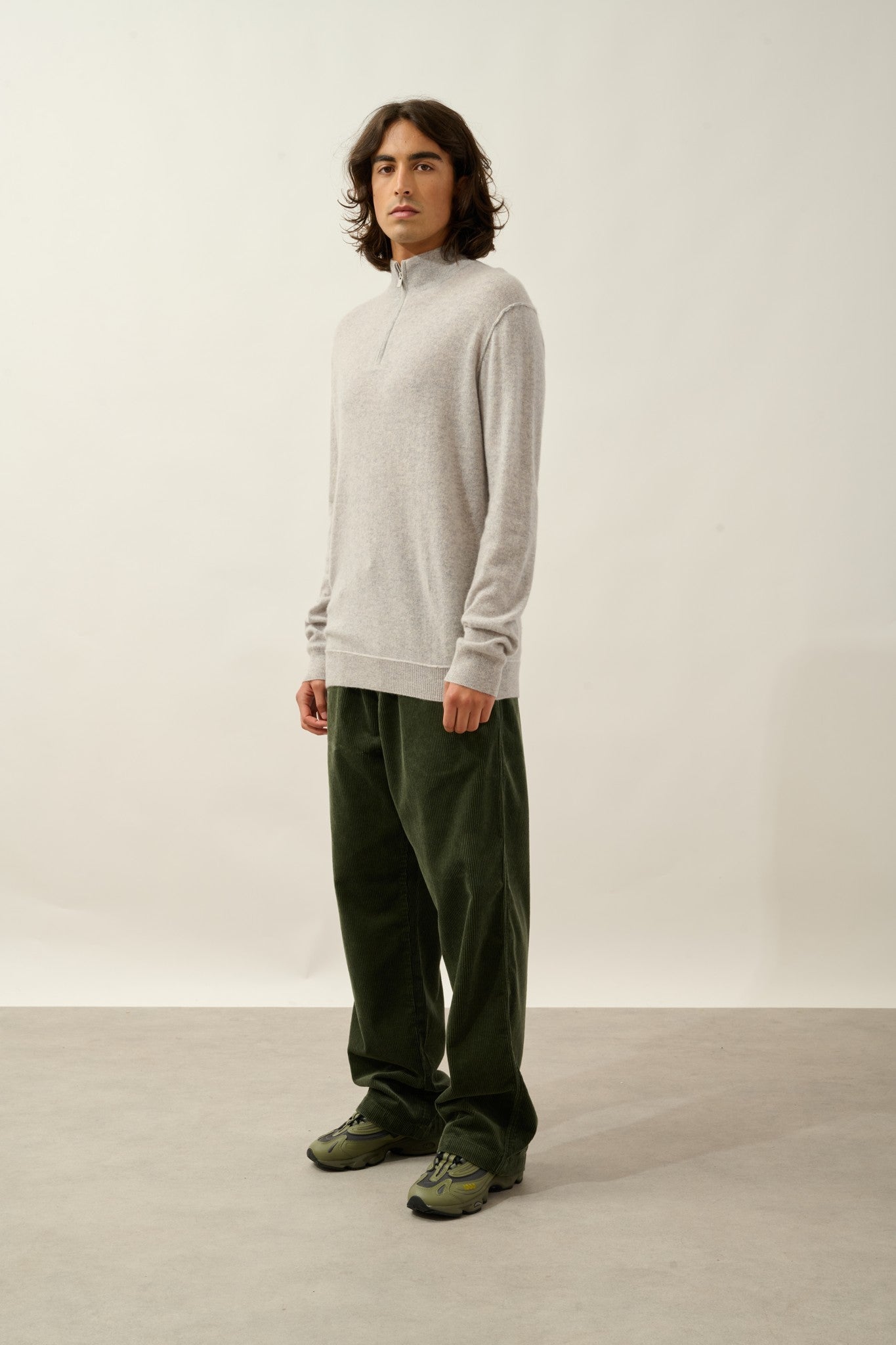 candice pull camionneur gris clair chiné 100% cachemire