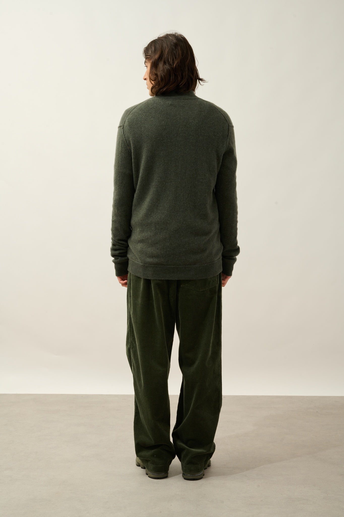 CANDICE pull camionneur kaki chiné 100% cachemire