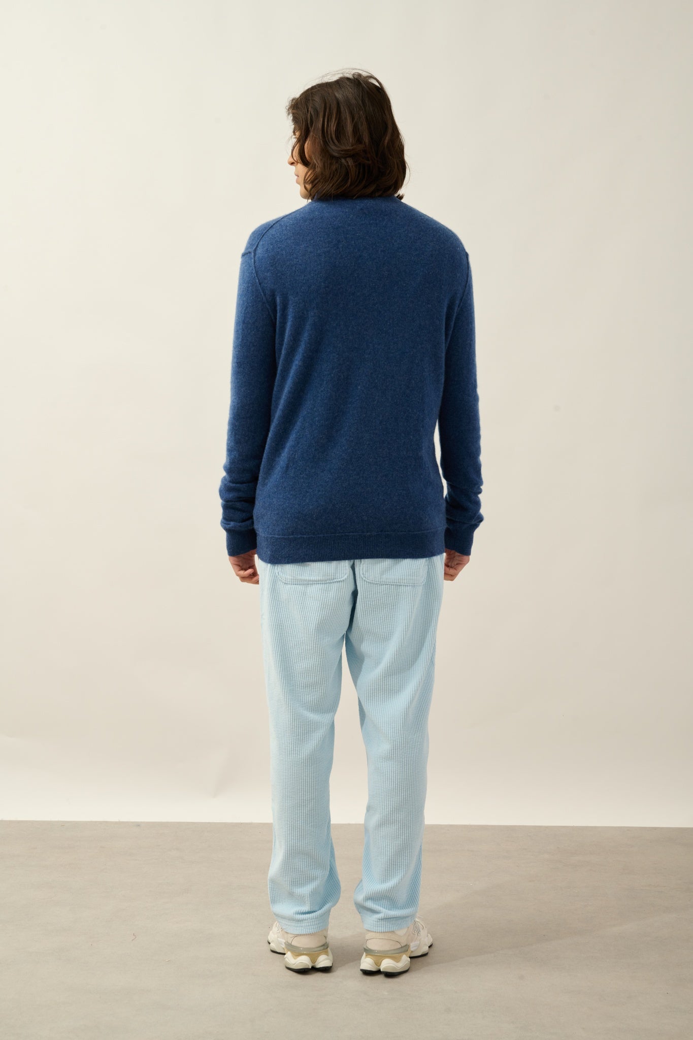 CANDICE pull camionneur ocean chiné 100% cachemire