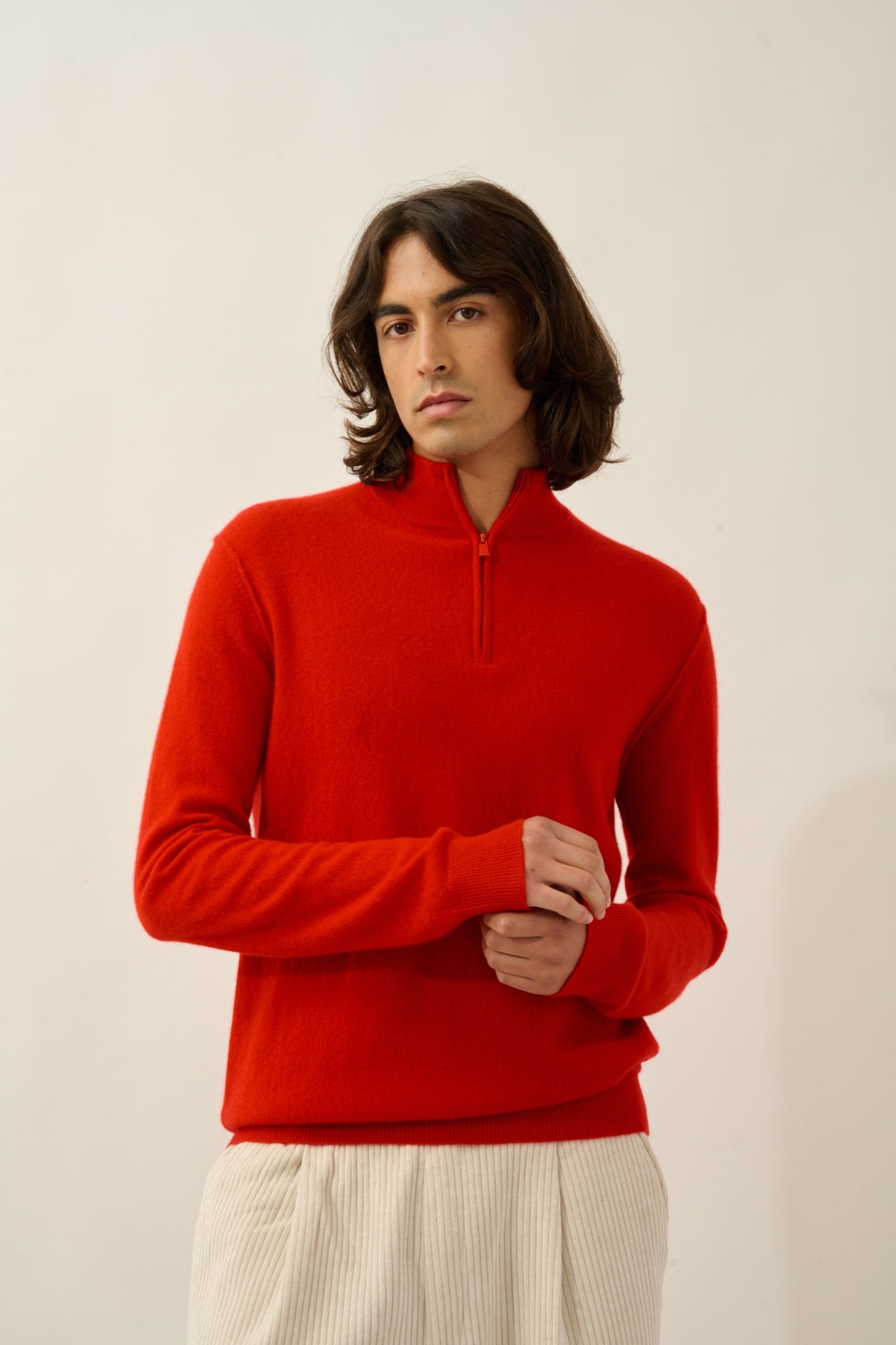 CANDICE Trucker Pullover rot 100% Kaschmir