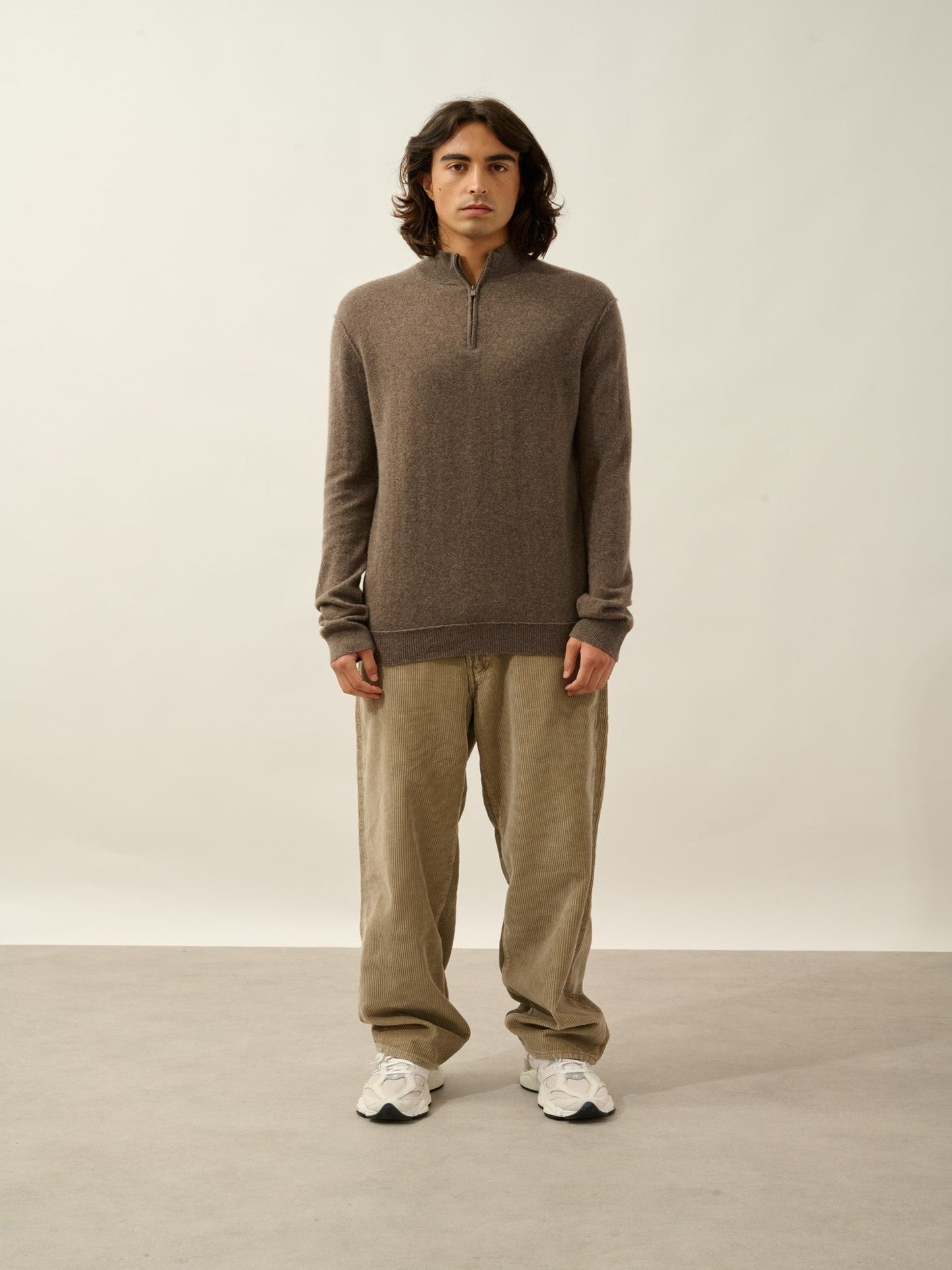 candice pull camionneur taupe chiné 100% cachemire