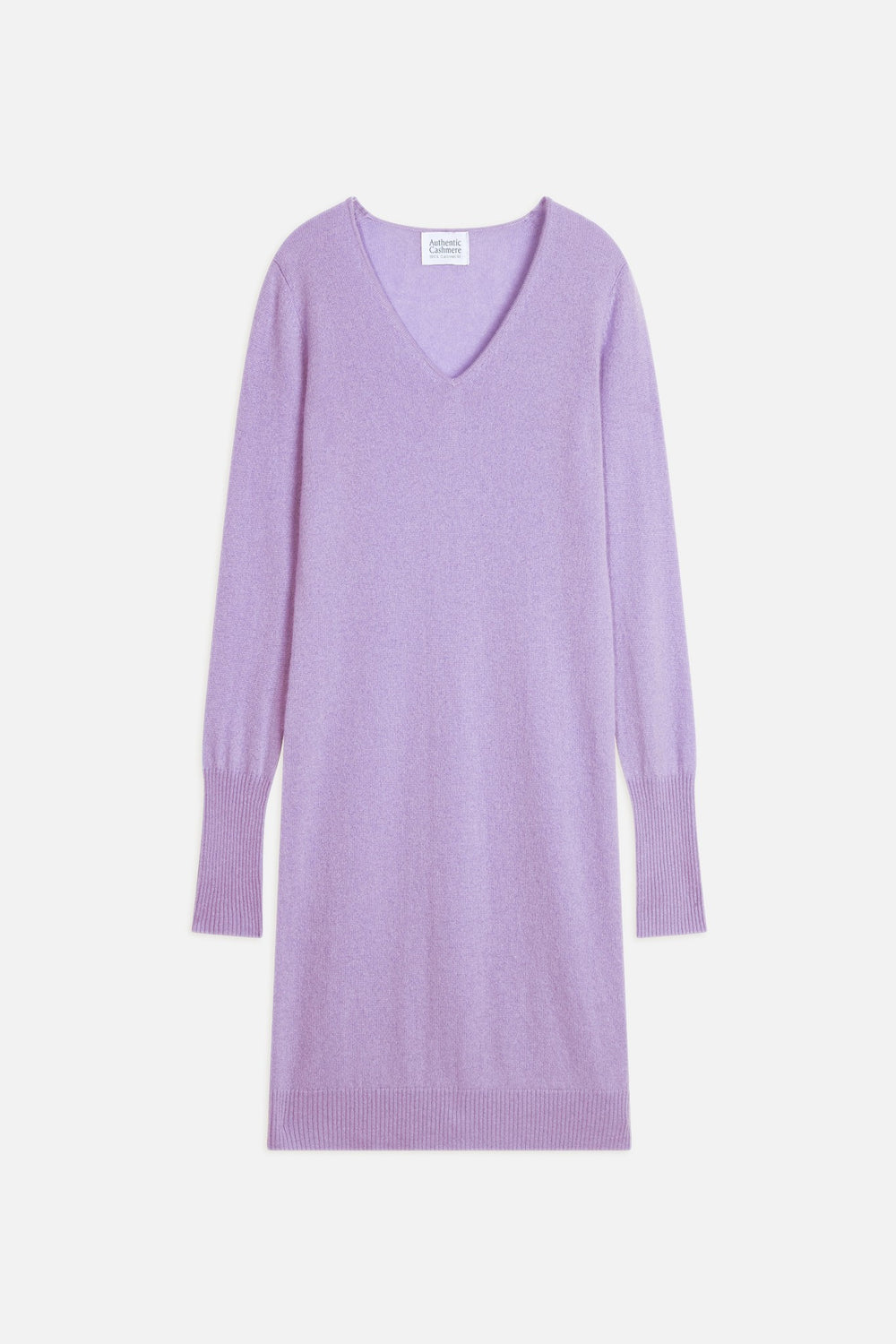 capelet robe col v mauve 100% cachemire