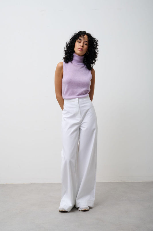 CAPUCIN mauve turtleneck sweater 100% cashmere