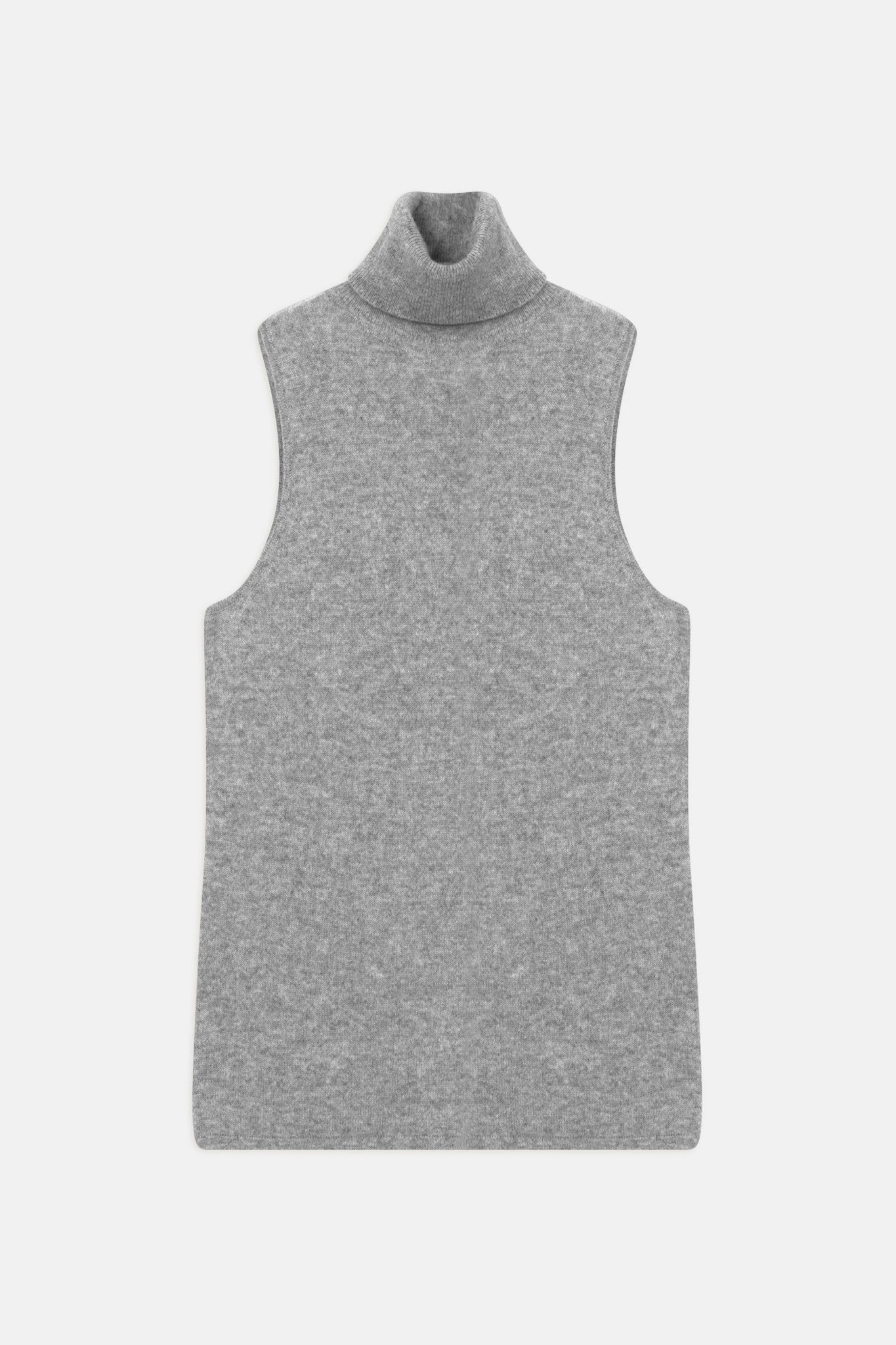 capucin pull col roulé sans manches nuage chiné 100% cachemire