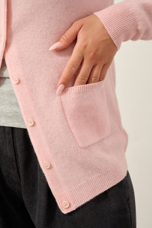 caron cardigan col rond ballerine 100% cachemire