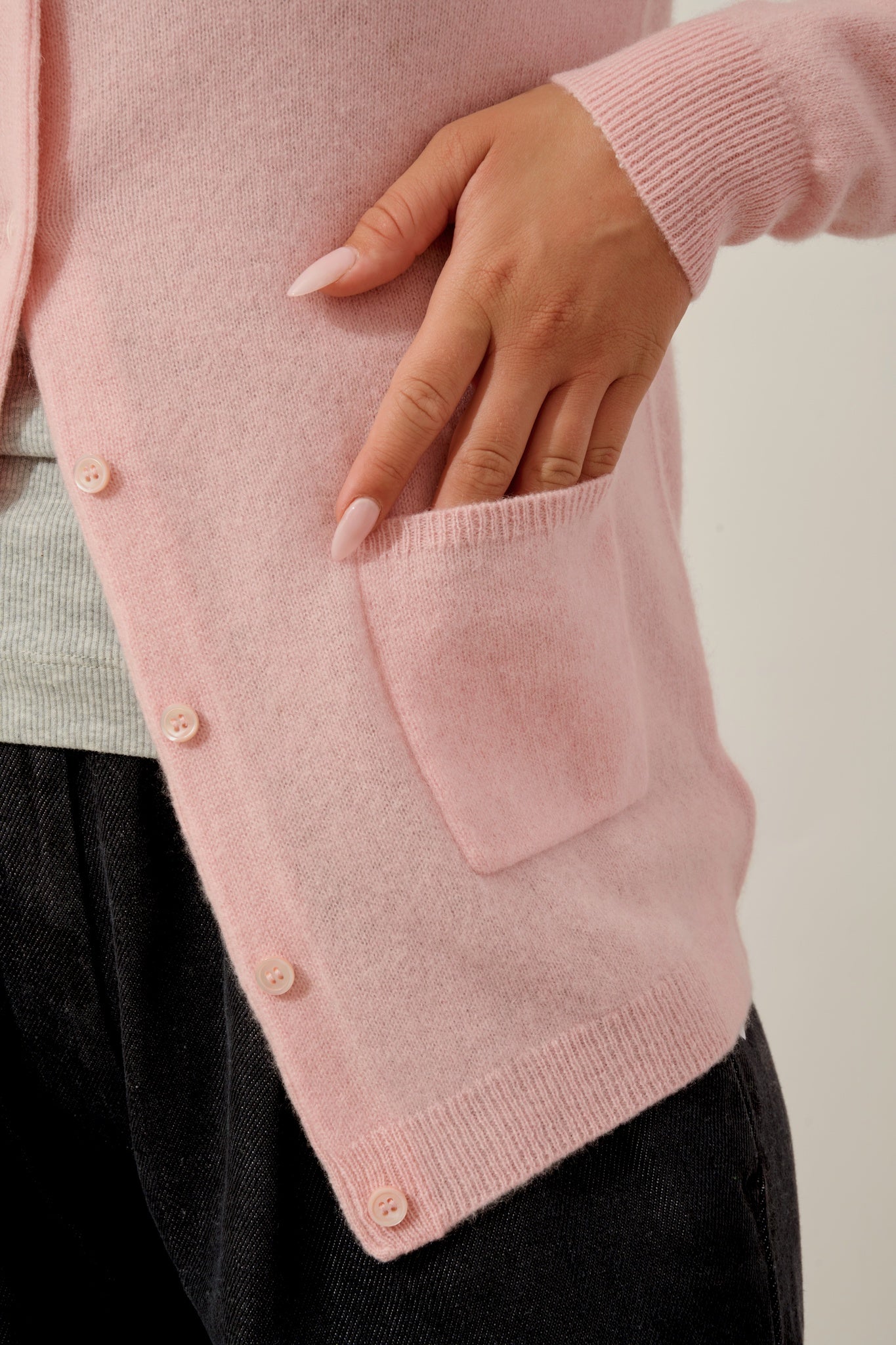 CARON cardigan col rond ballerine 100% cachemire