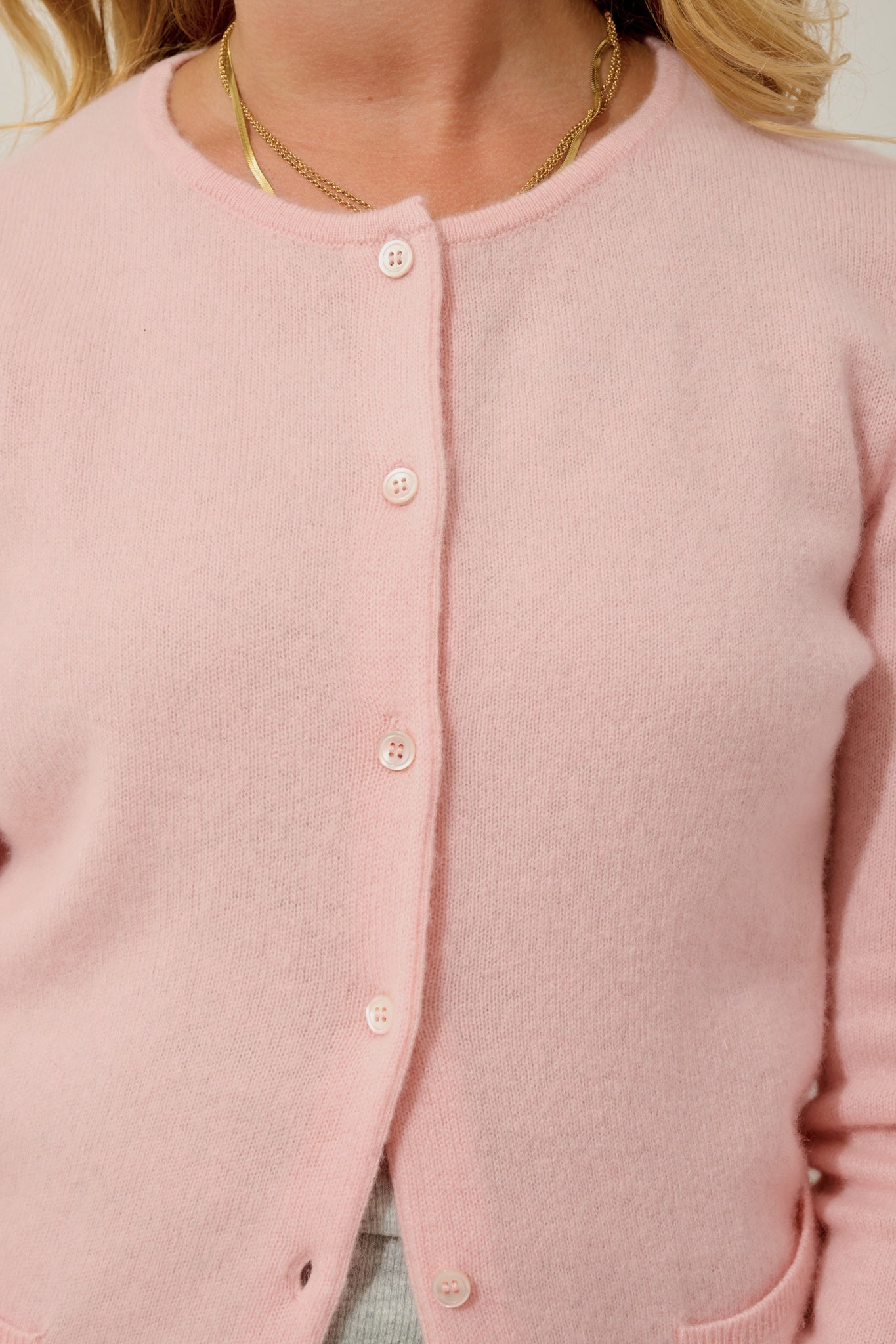 CARON cardigan col rond ballerine 100% cachemire