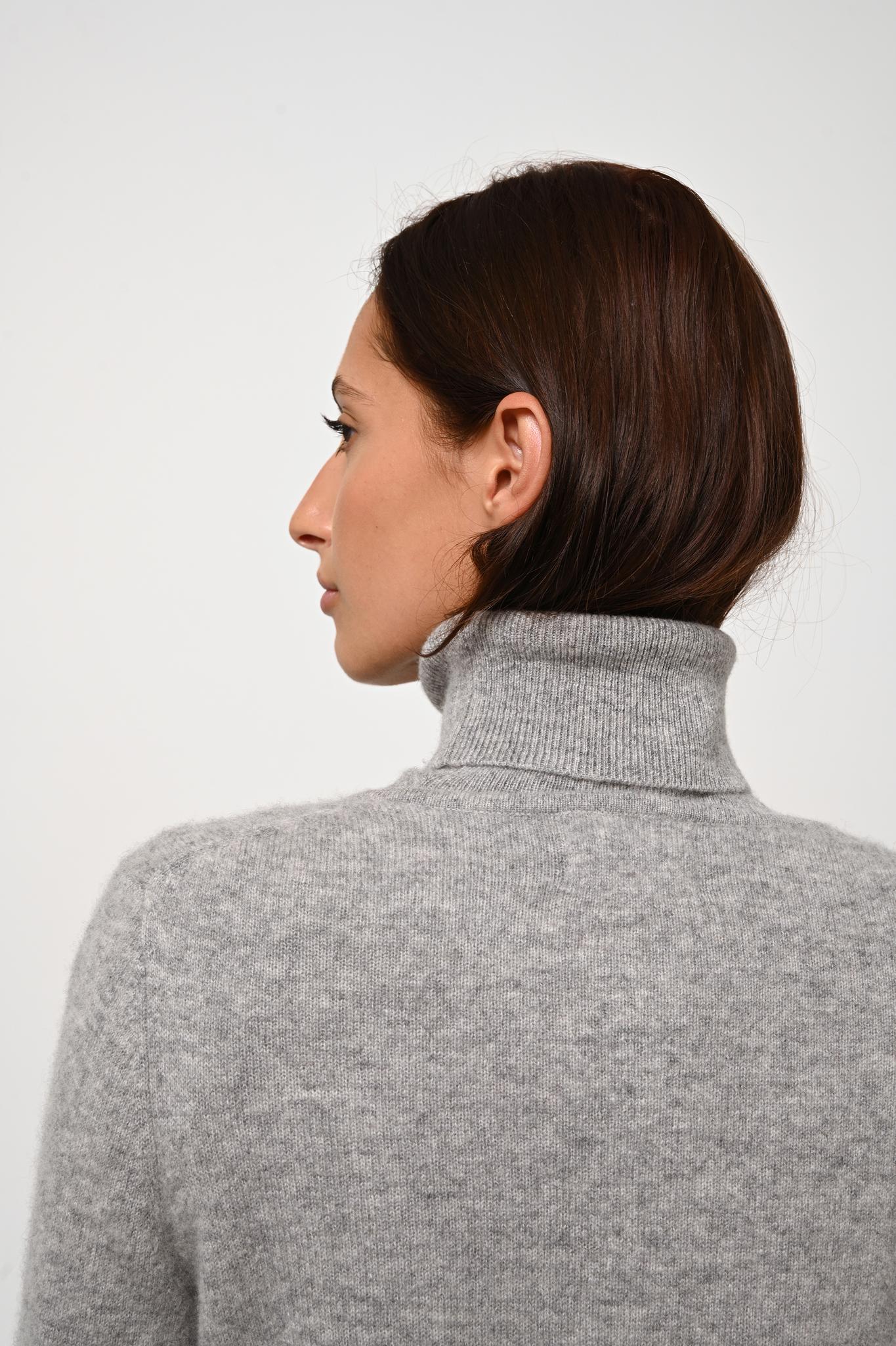 CARON mottled cloud round neck cardigan 100% cashmere