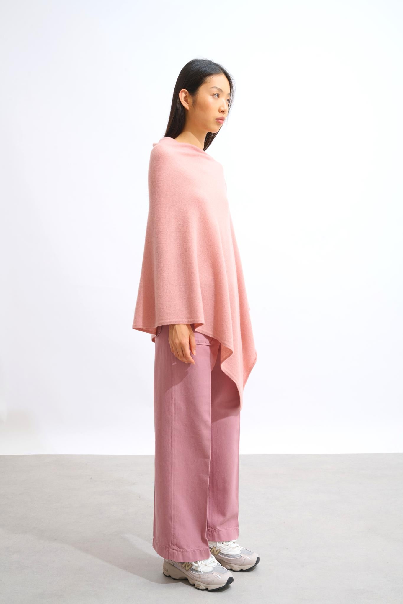 CARRA poncho rosewood 100% cashmere