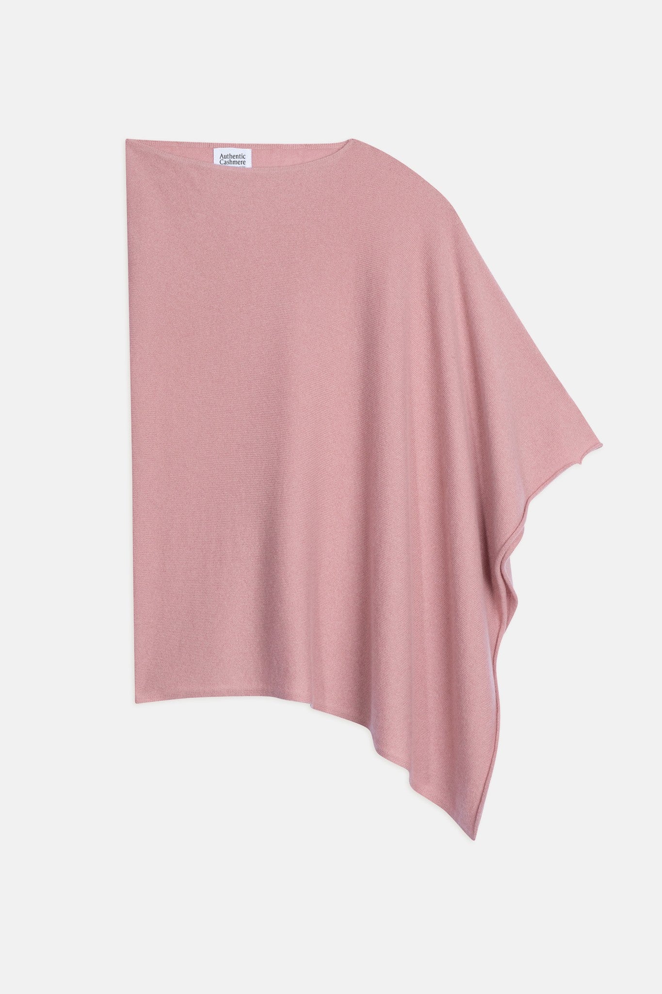 carra poncho bois de rose 100% cachemire