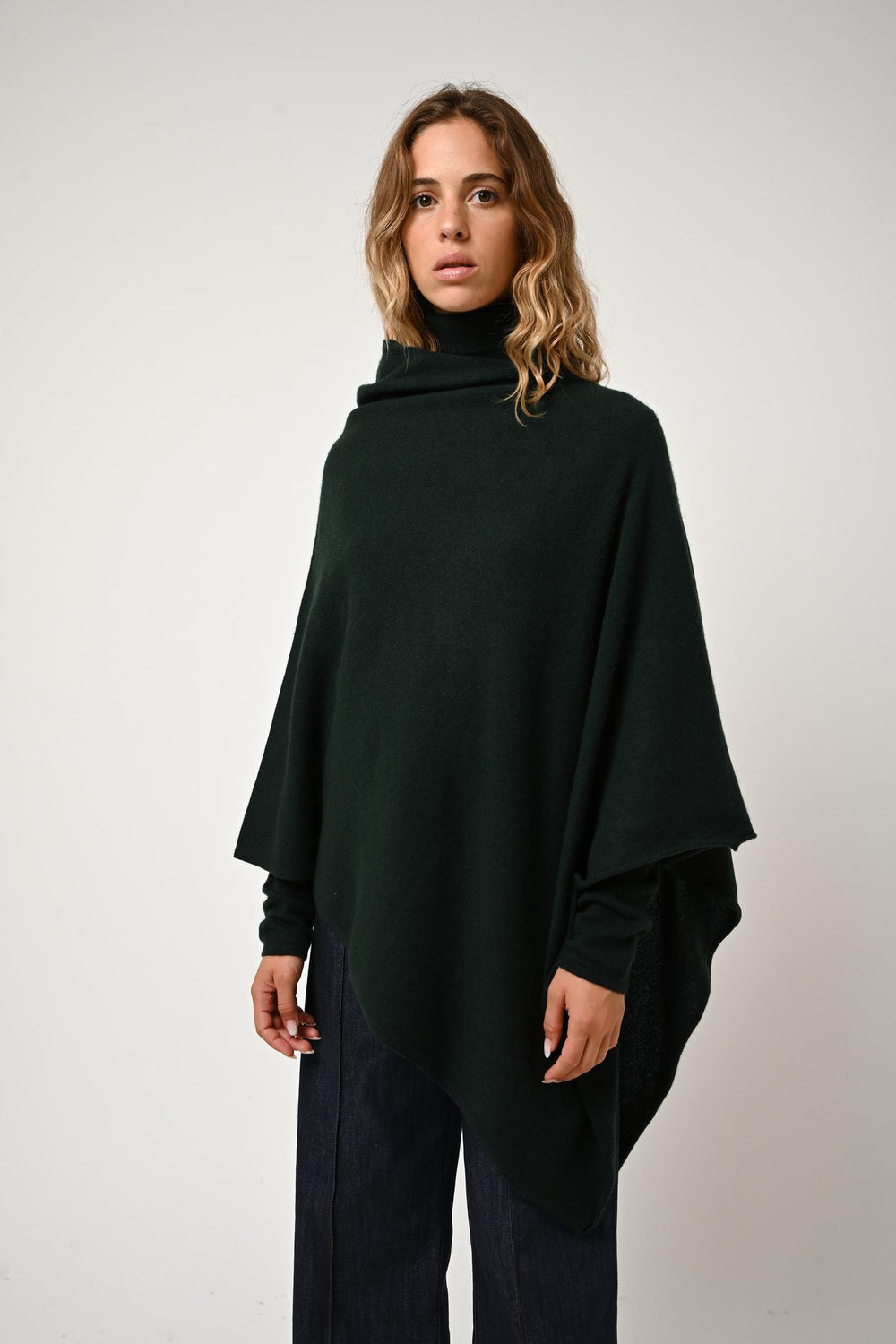 CARRA poncho cypress 100% cashmere