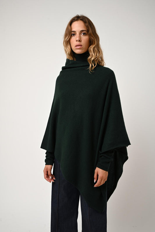 CARRA poncho cypress 100% cashmere