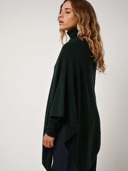 CARRA poncho cypress 100% cashmere