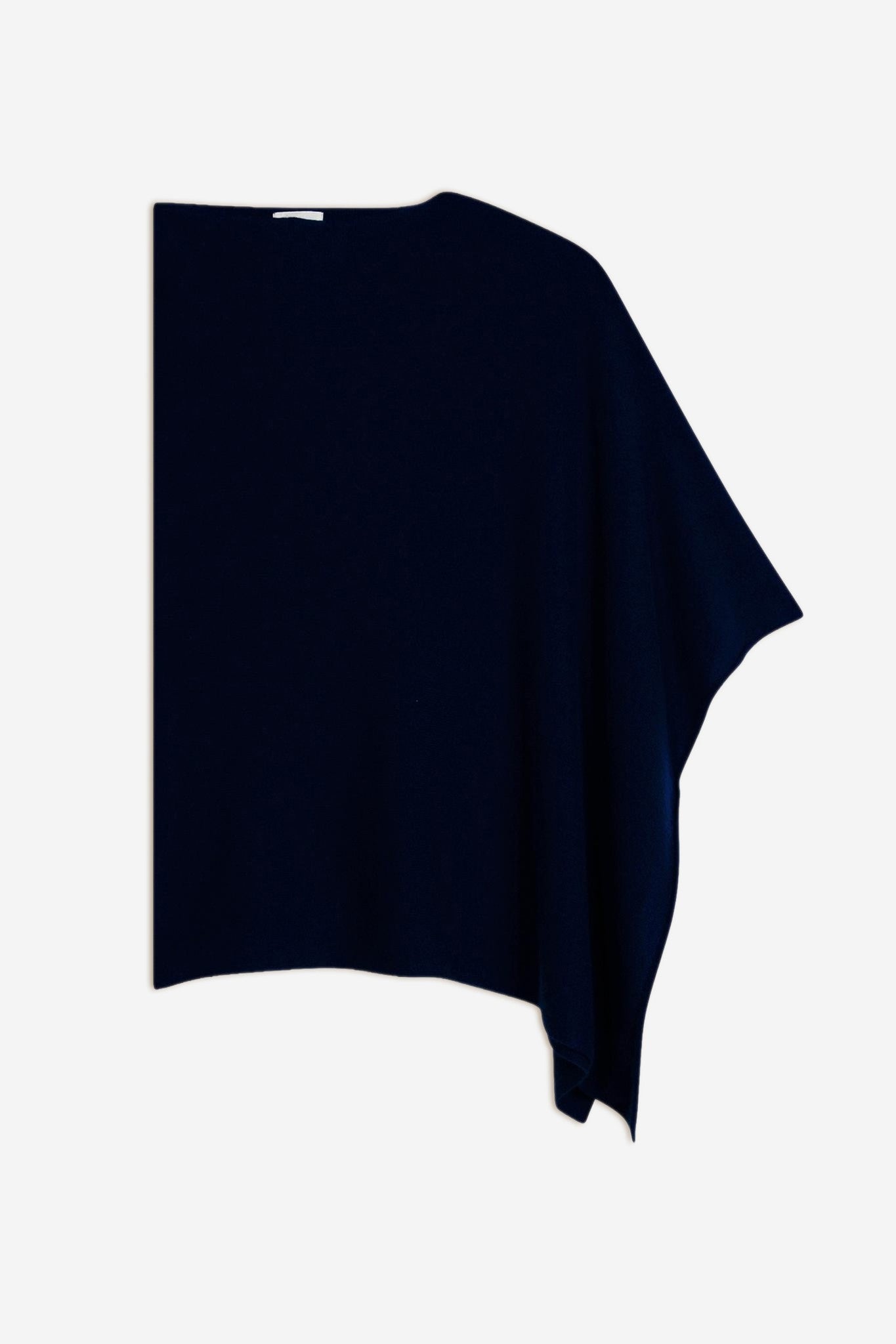 carra poncho navy 100% cachemire