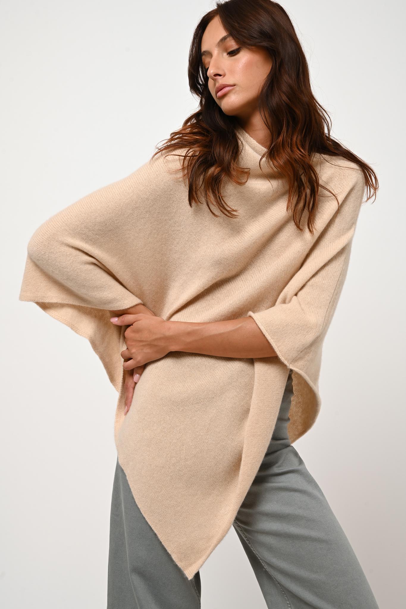 CARRA Sandponcho 100 % Kaschmir