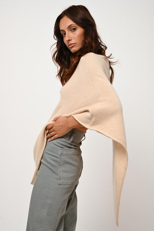 CARRA poncho sand 100% cashmere