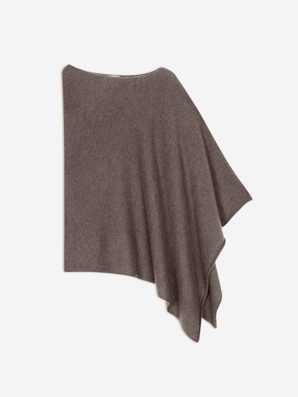 CARRA poncho taupe chiné 100% cachemire