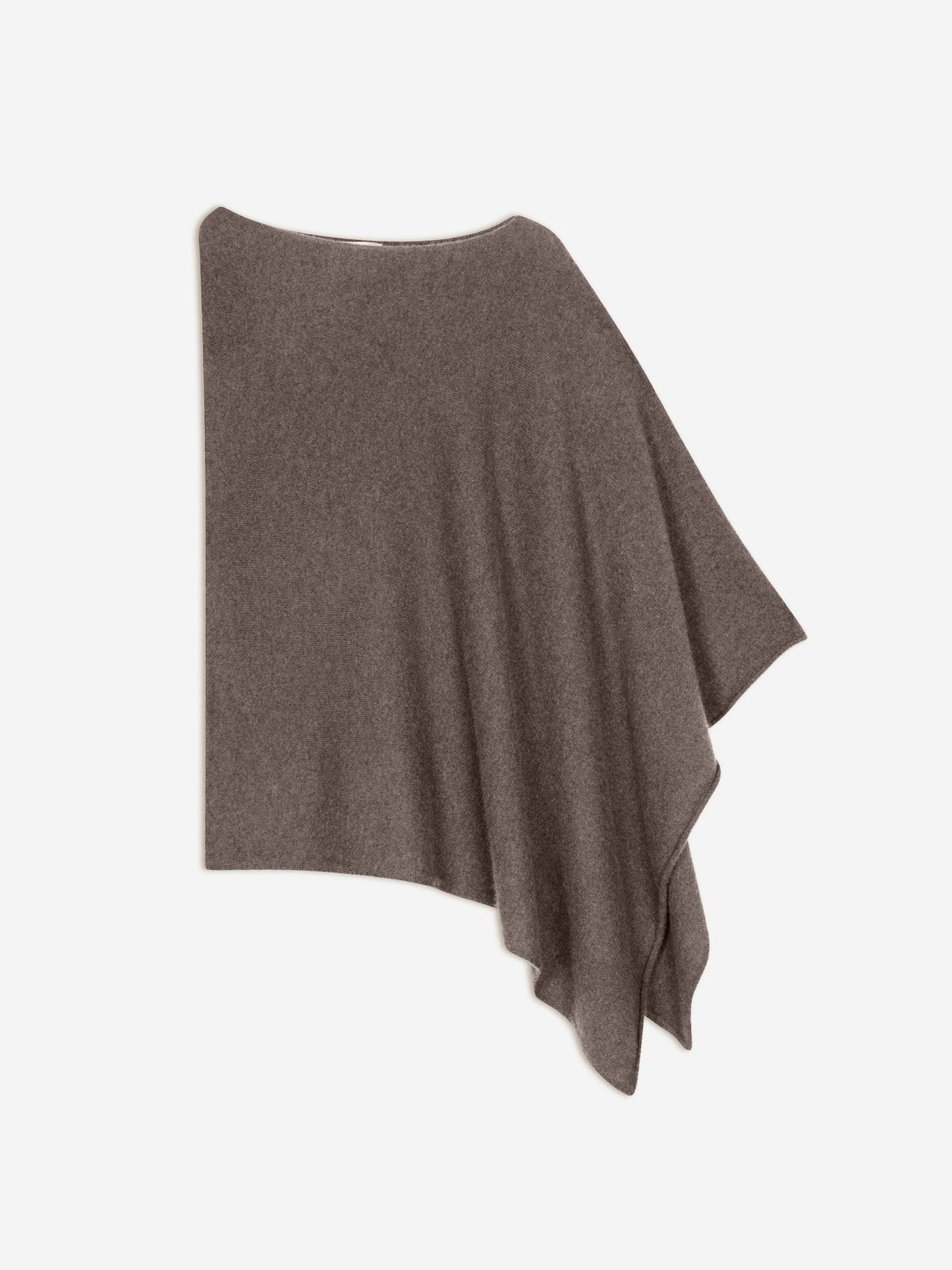 carra poncho taupe chiné 100% cachemire