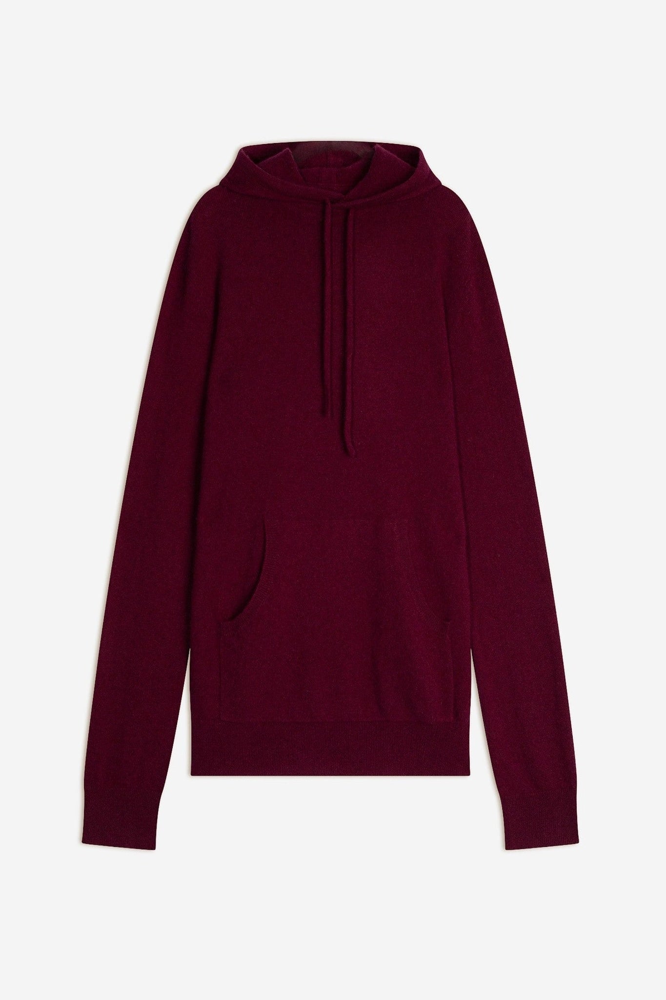 casper pull capuche poche kangourou bordeaux 100% cachemire