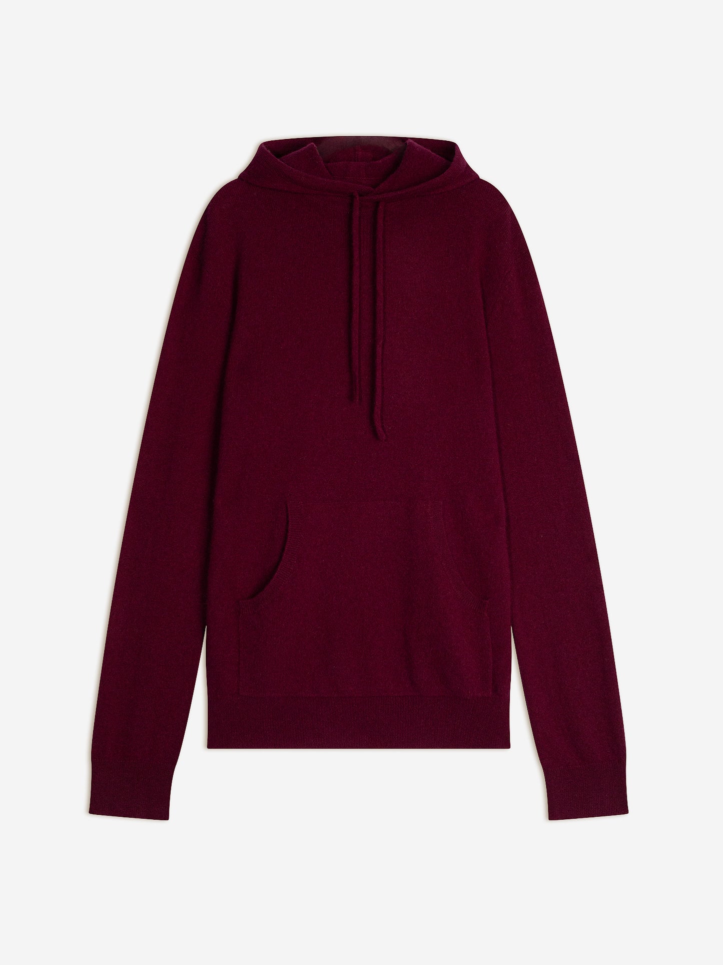 CASPER Kapuzenpullover Kängurutasche bordeaux 100% Kaschmir