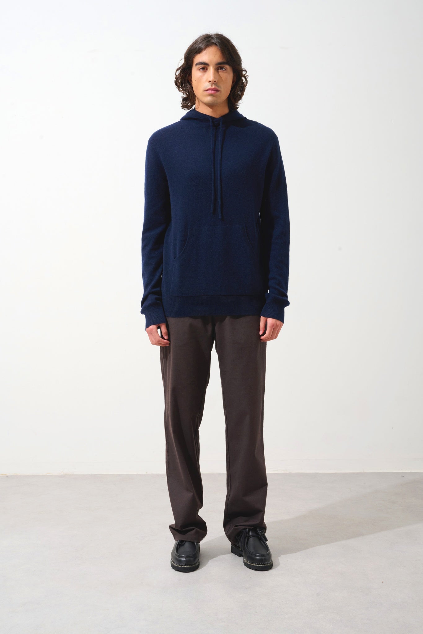 CASPER Kapuzenpullover Kängurutasche navy 100% Kaschmir