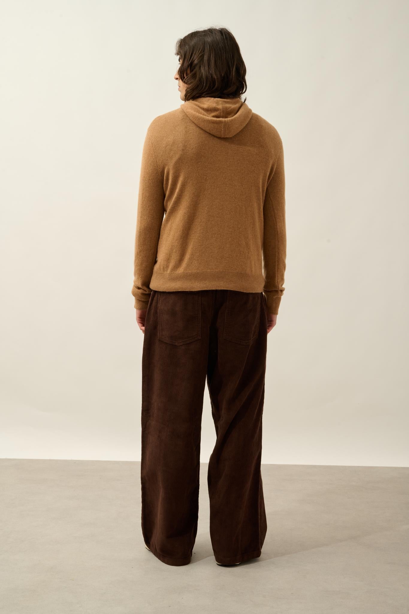 CASPER hooded sweater kangaroo pocket hazelnut 100% cashmere