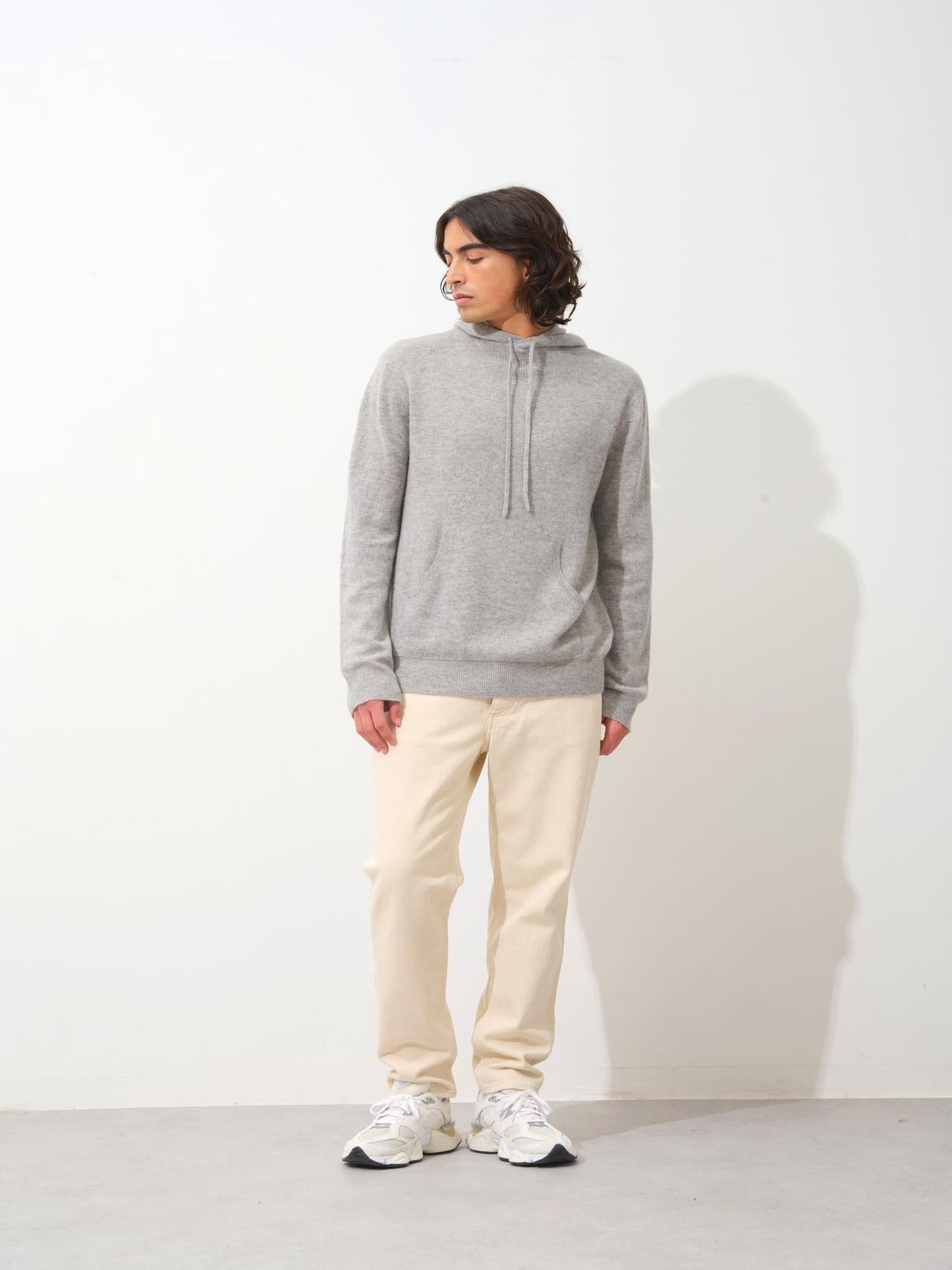 CASPER hooded sweater kangaroo pocket cloudy mottled 100% cashmere