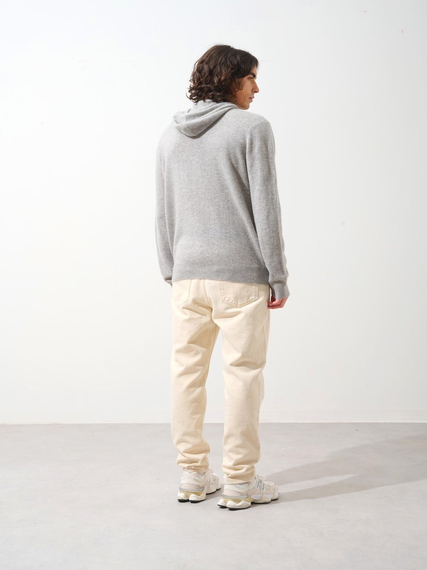 CASPER hooded sweater kangaroo pocket cloudy mottled 100% cashmere