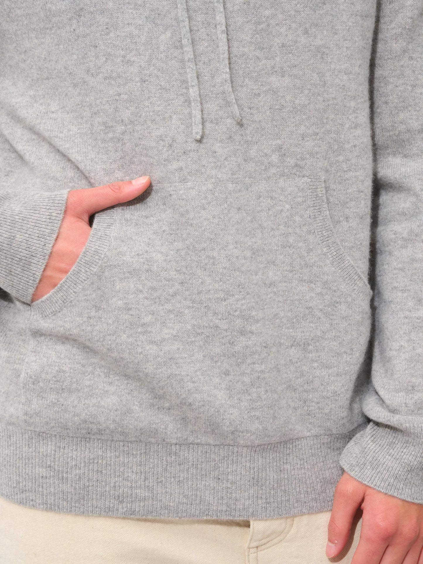 CASPER hooded sweater kangaroo pocket cloudy mottled 100% cashmere