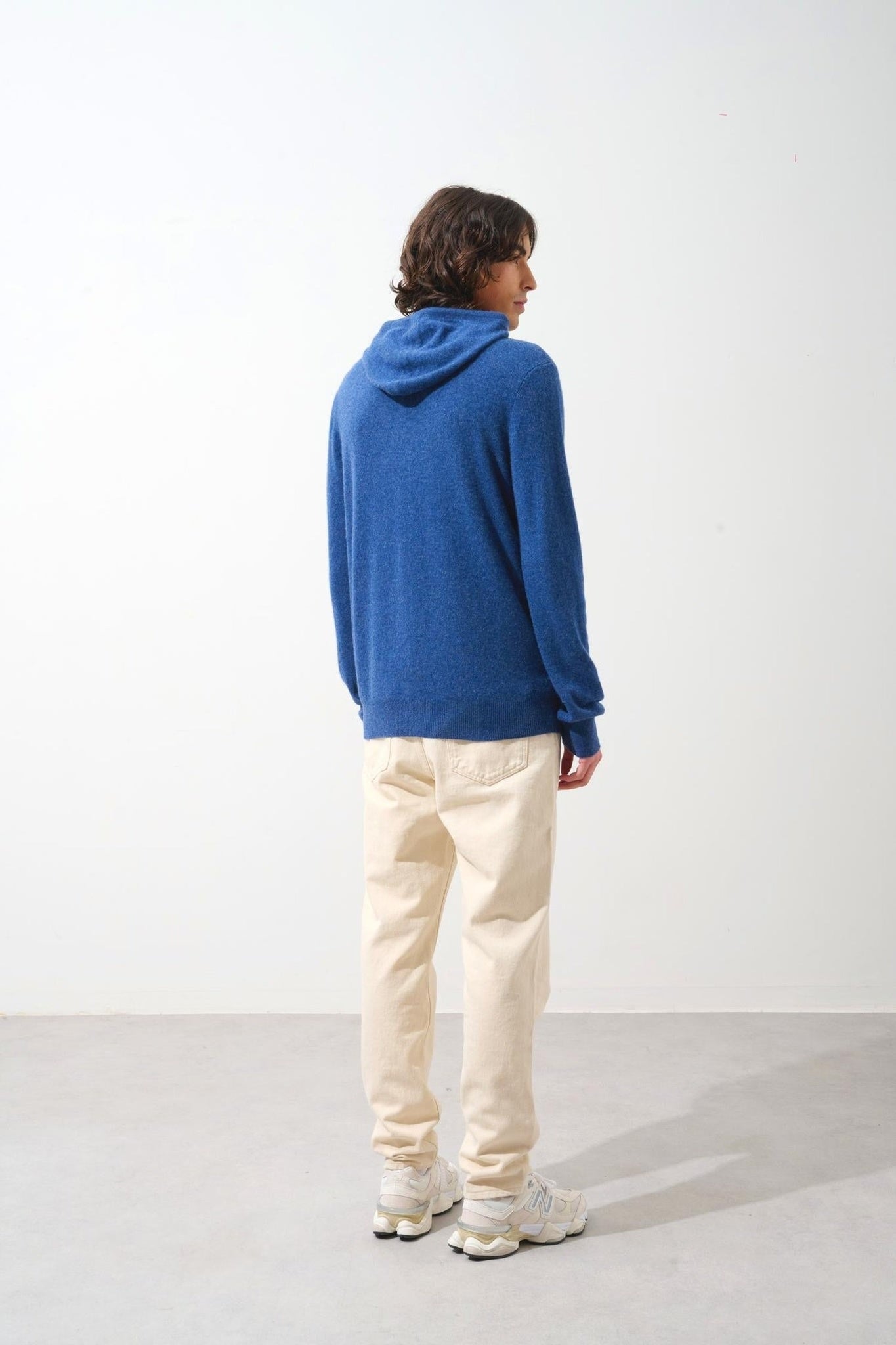 CASPER Kapuzenpullover Kängurutasche ocean meliert 100% Kaschmir