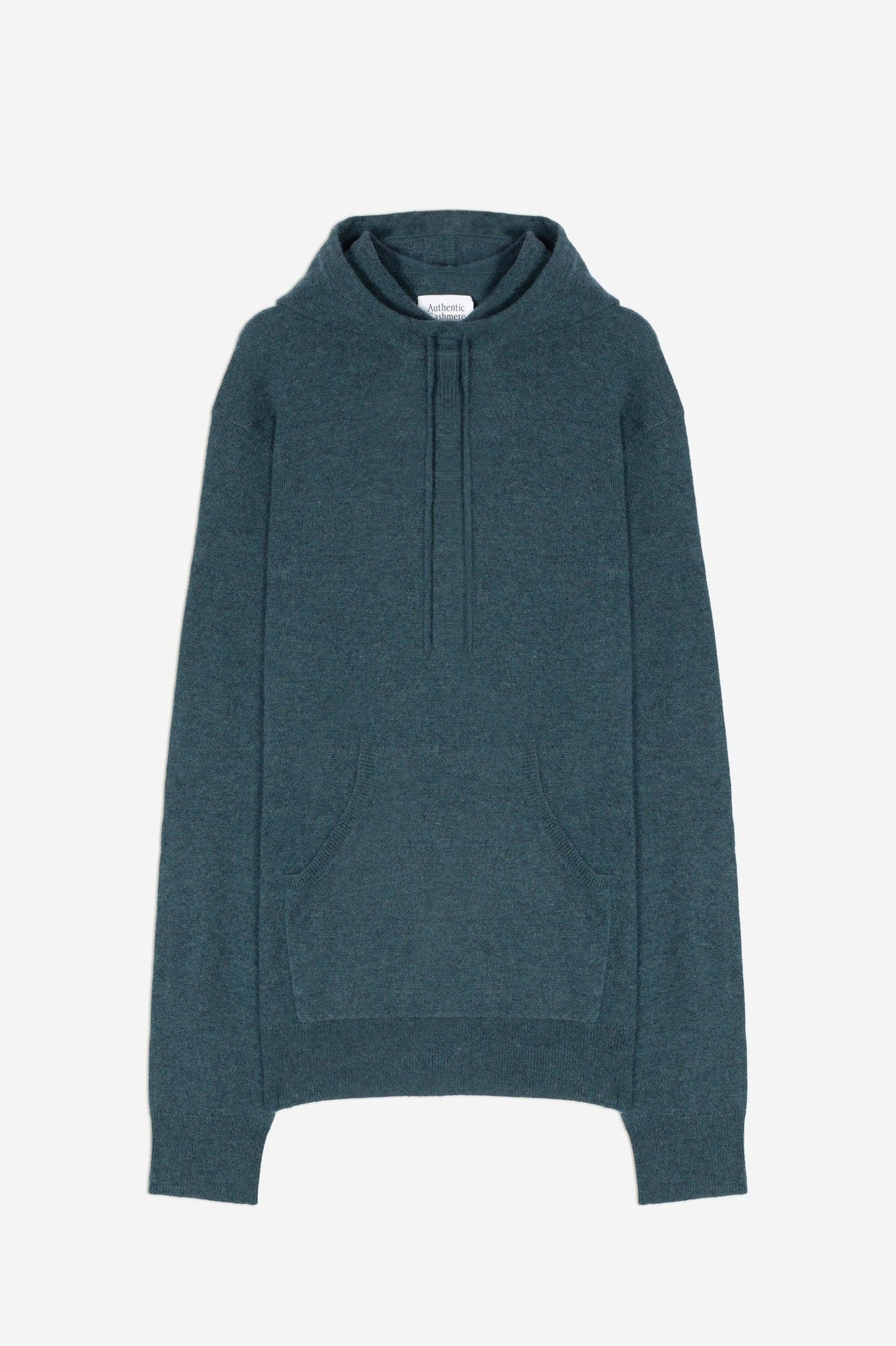 casper pull capuche poche kangourou vert canard chiné 100% cachemire