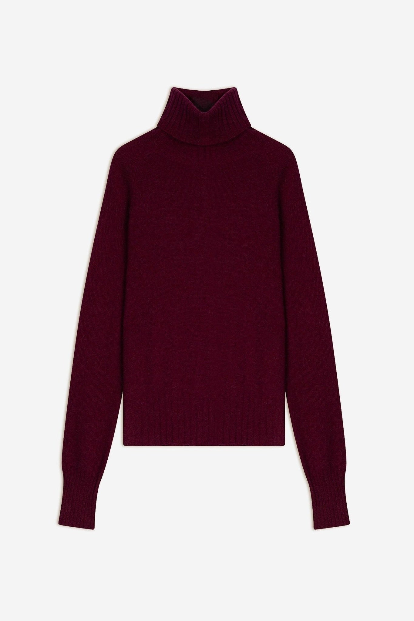 cassy pull col roulé bordeaux 100% cachemire