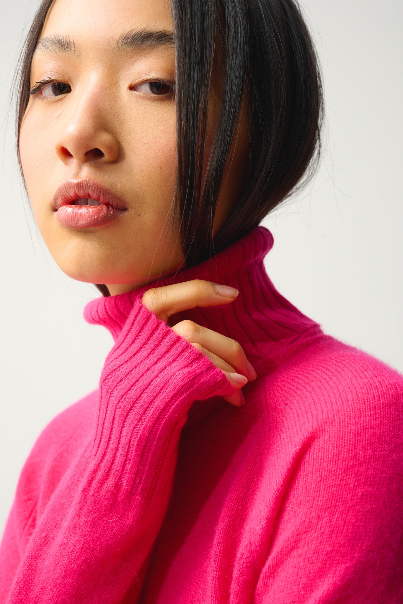 CASSY Rollkragenpullover fuchsia 100% Kaschmir