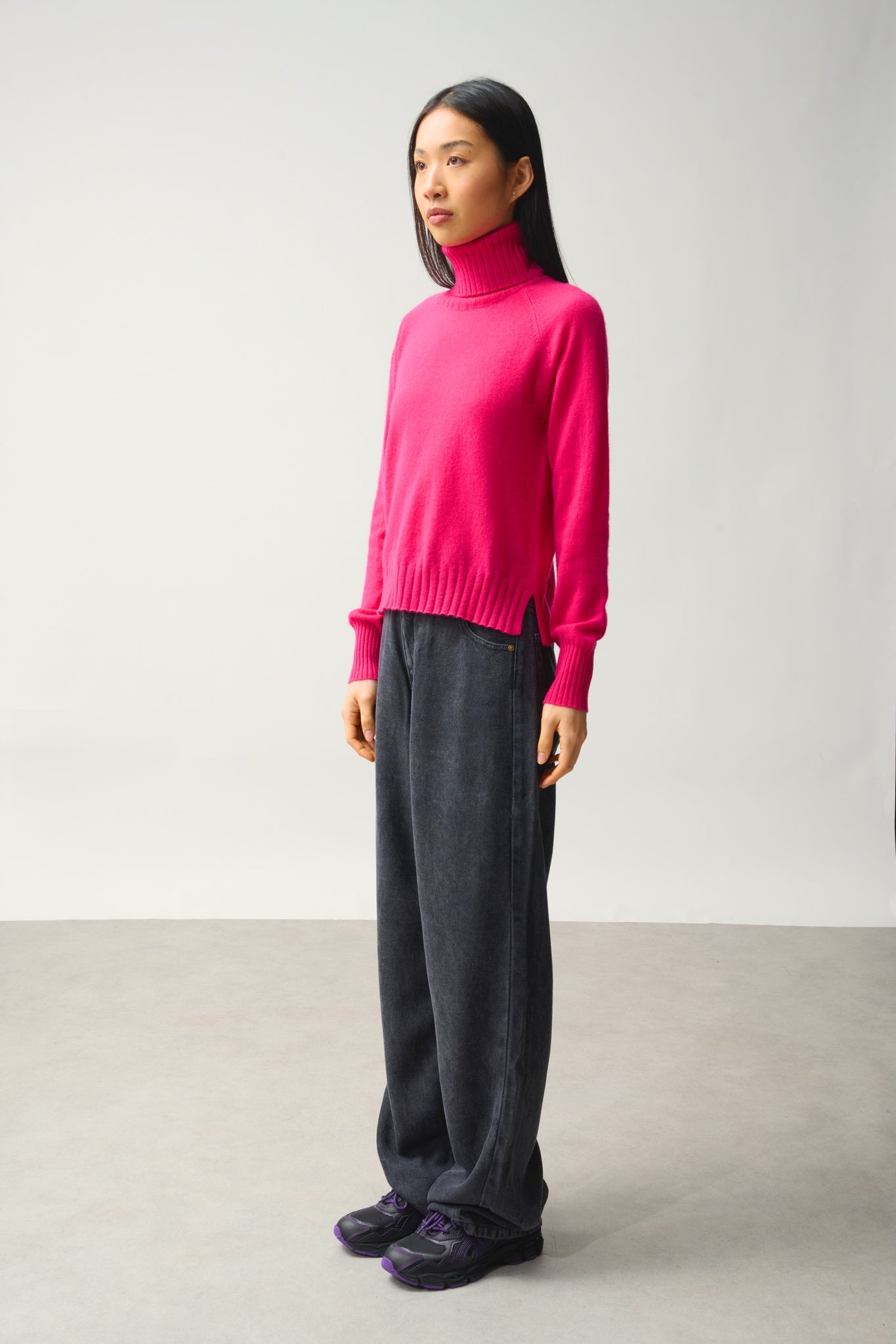 CASSY Rollkragenpullover fuchsia 100% Kaschmir