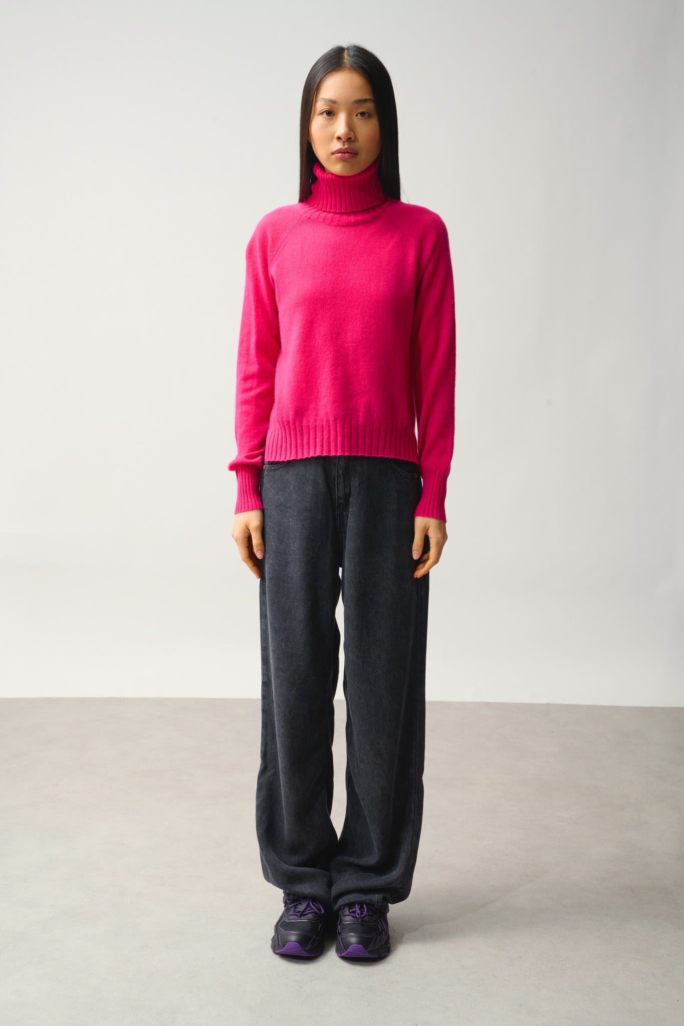 CASSY Rollkragenpullover fuchsia 100% Kaschmir