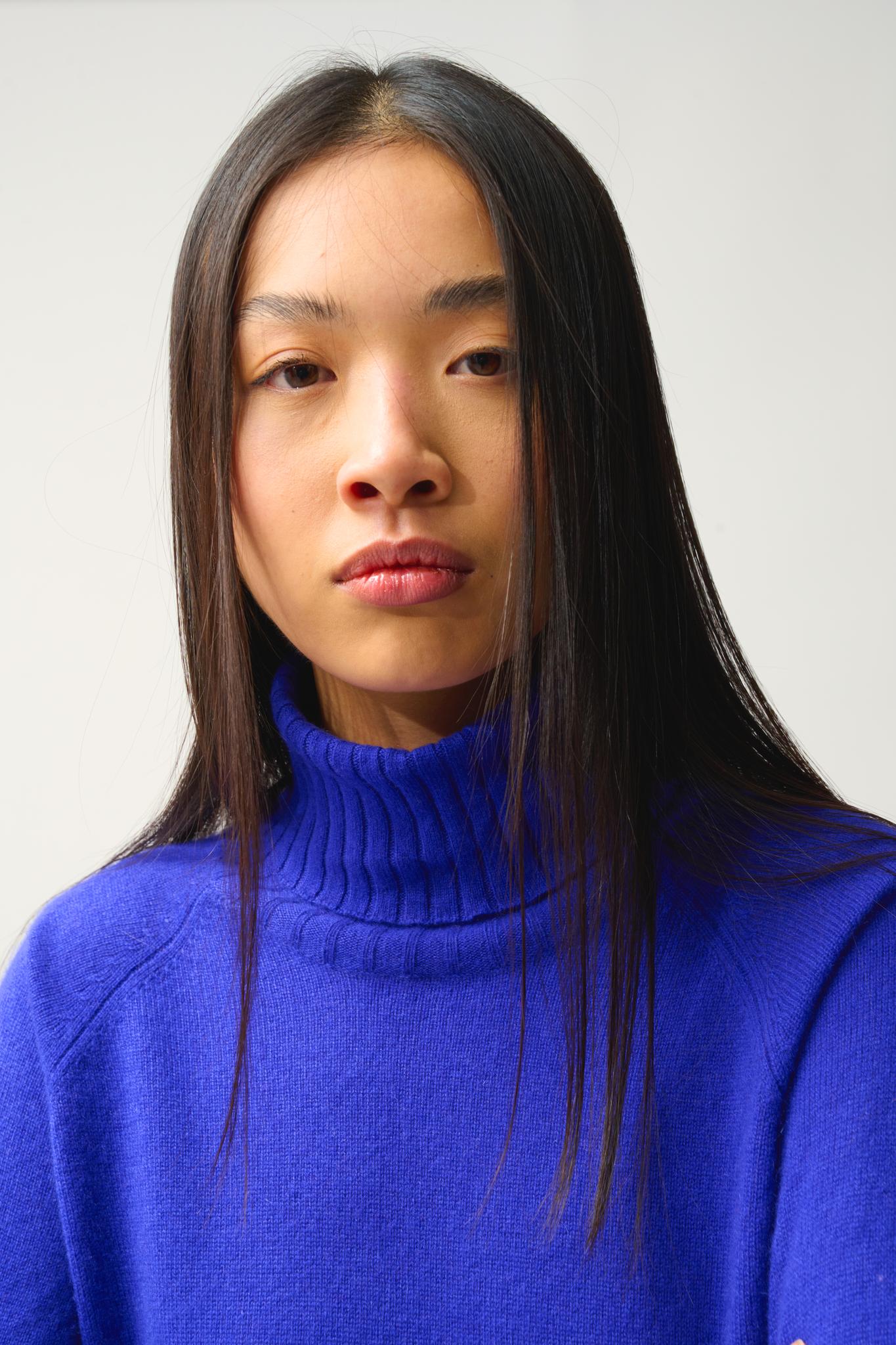 CASSY turtleneck sweater indigo 100% cashmere