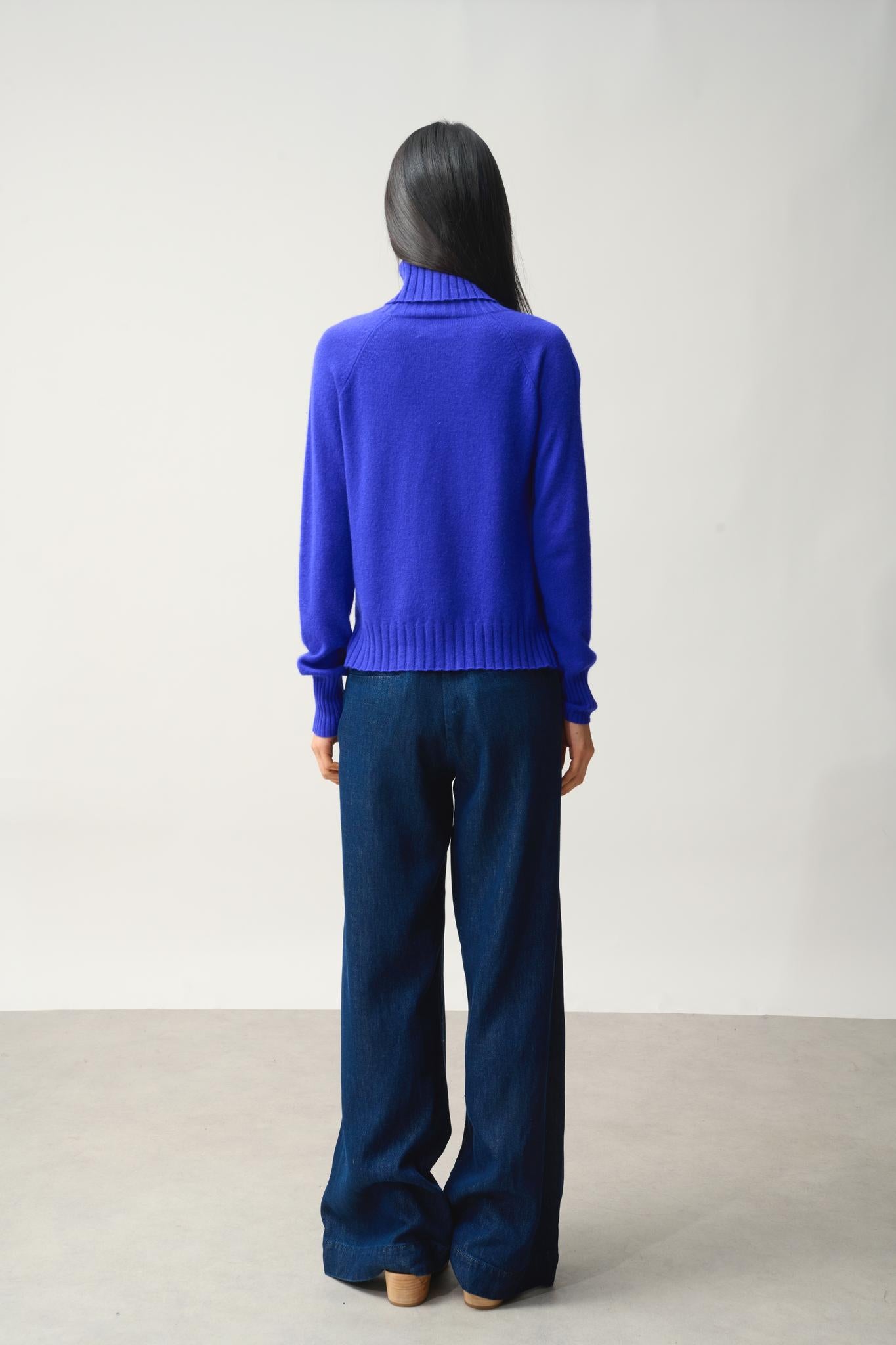 CASSY turtleneck sweater indigo 100% cashmere