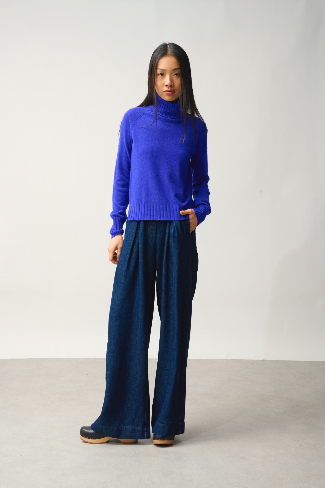 CASSY Rollkragenpullover Indigo 100% Kaschmir