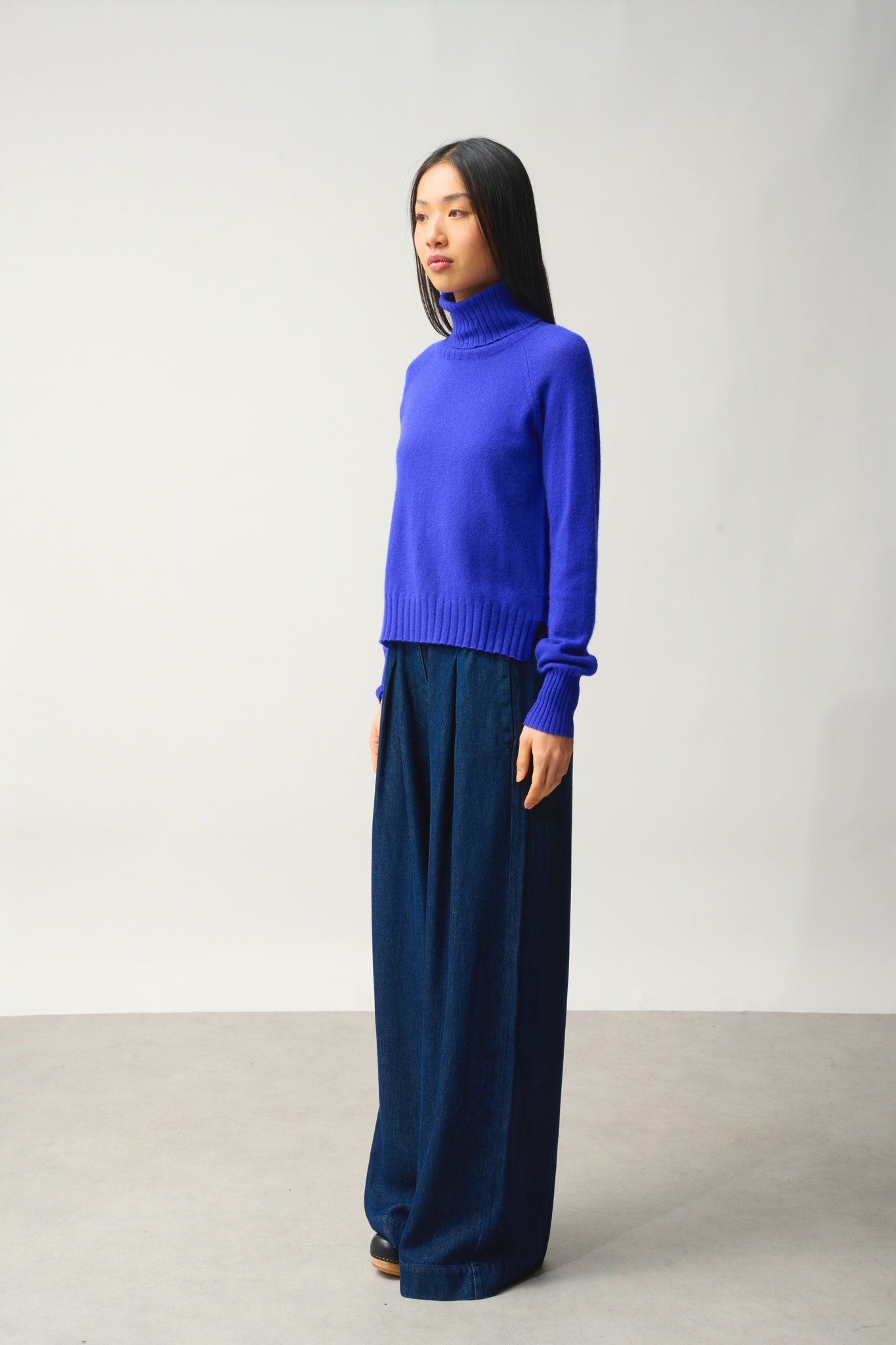 CASSY Rollkragenpullover Indigo 100% Kaschmir