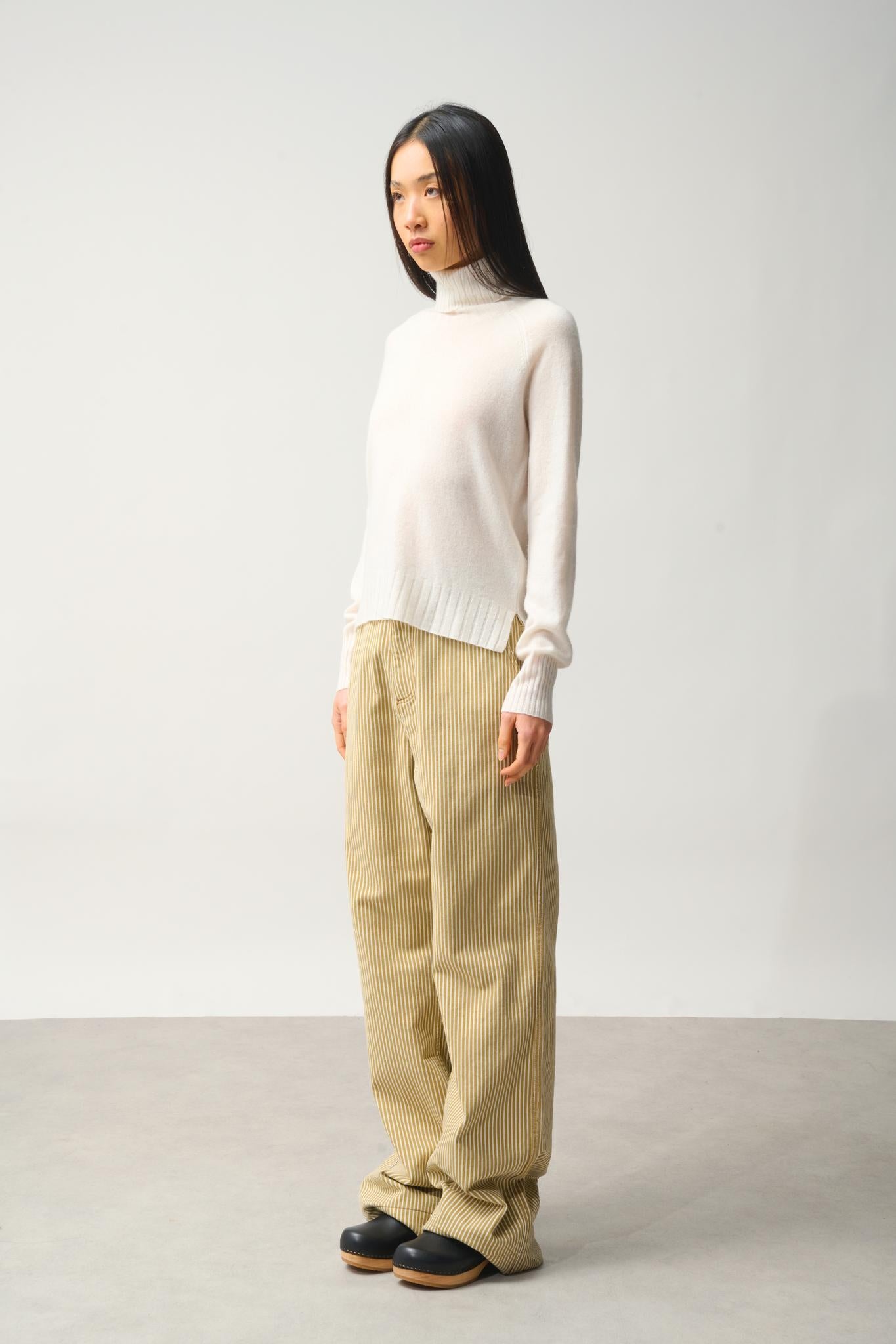 CASSY Rollkragenpullover Elfenbein 100% Kaschmir