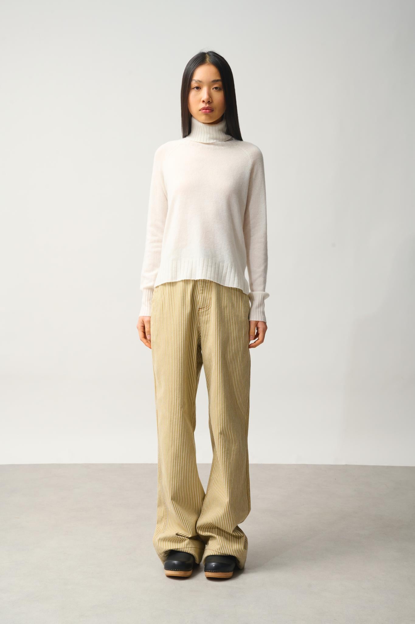 CASSY Rollkragenpullover Elfenbein 100% Kaschmir