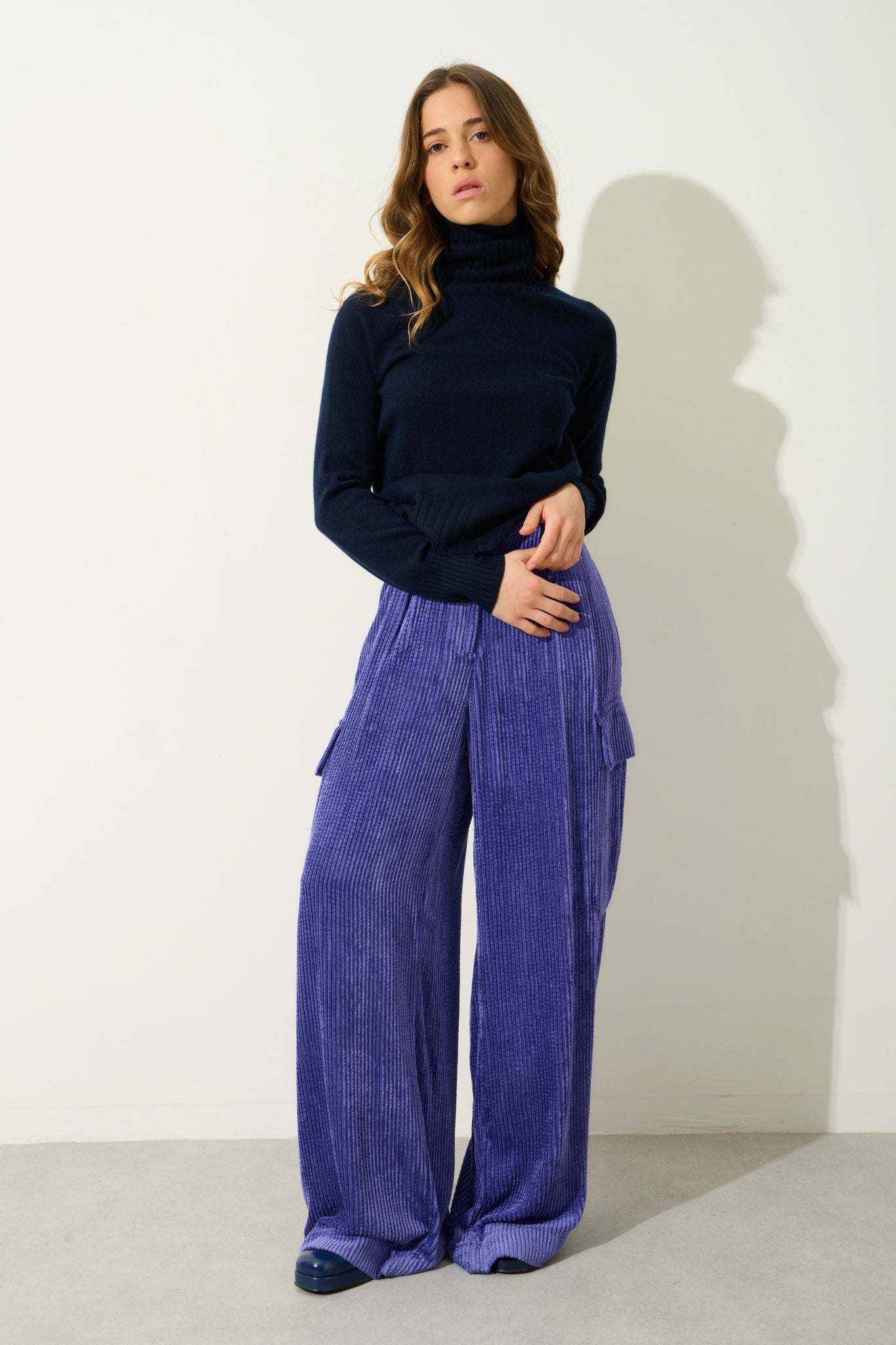 CASSY Rollkragenpullover navy 100% Kaschmir