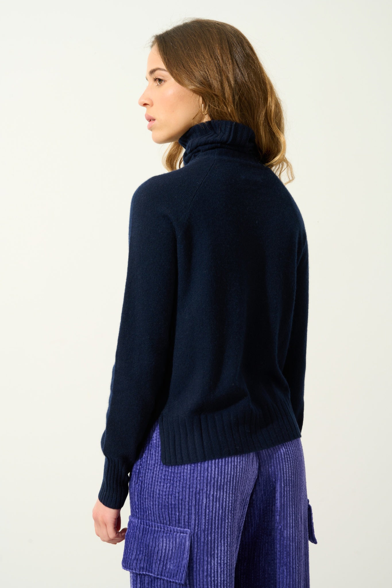 CASSY Rollkragenpullover navy 100% Kaschmir